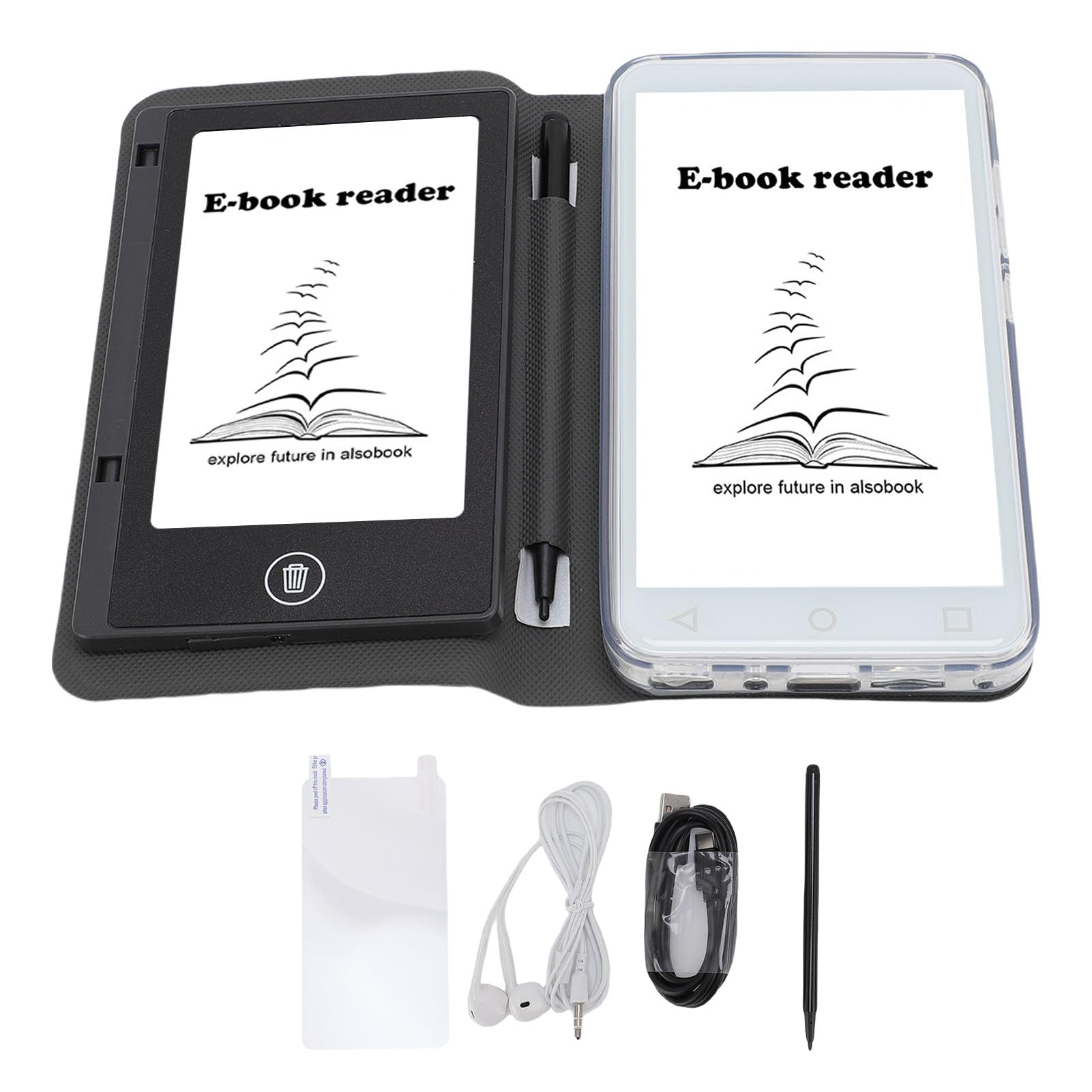 Lettore di Libri Elettronici da 5 Pollici, Lettore di Libri Elettronici Touchscreen con Lavagna per Scrittura, Supporto per Musica, Video, Fotocamera, Radio FM, MP3 MP4 per Bambini