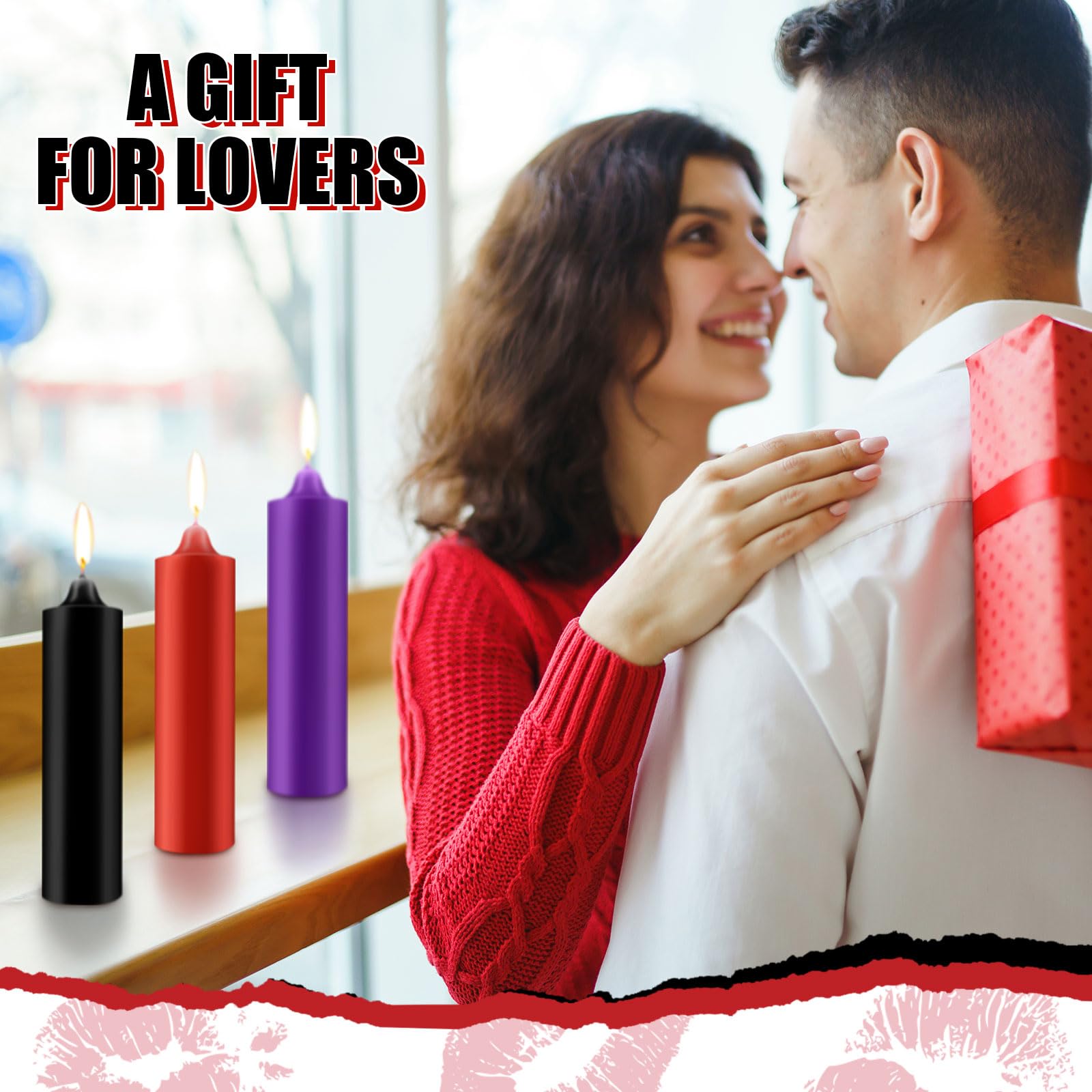 Tisancy 3 velas grandes de baja temperatura, velas románticas de bajo calor, velas románticas de cera para amantes de San Valentín, parejas, bodas, decoración del hogar