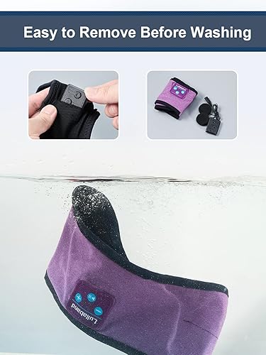 Miniatura 6 de Lullaband Auriculares para Dormir Bluetooth Diadema - Auriculares de Máscara para Dormir Música Inalámbrica para Personas que Duermen de Lado con