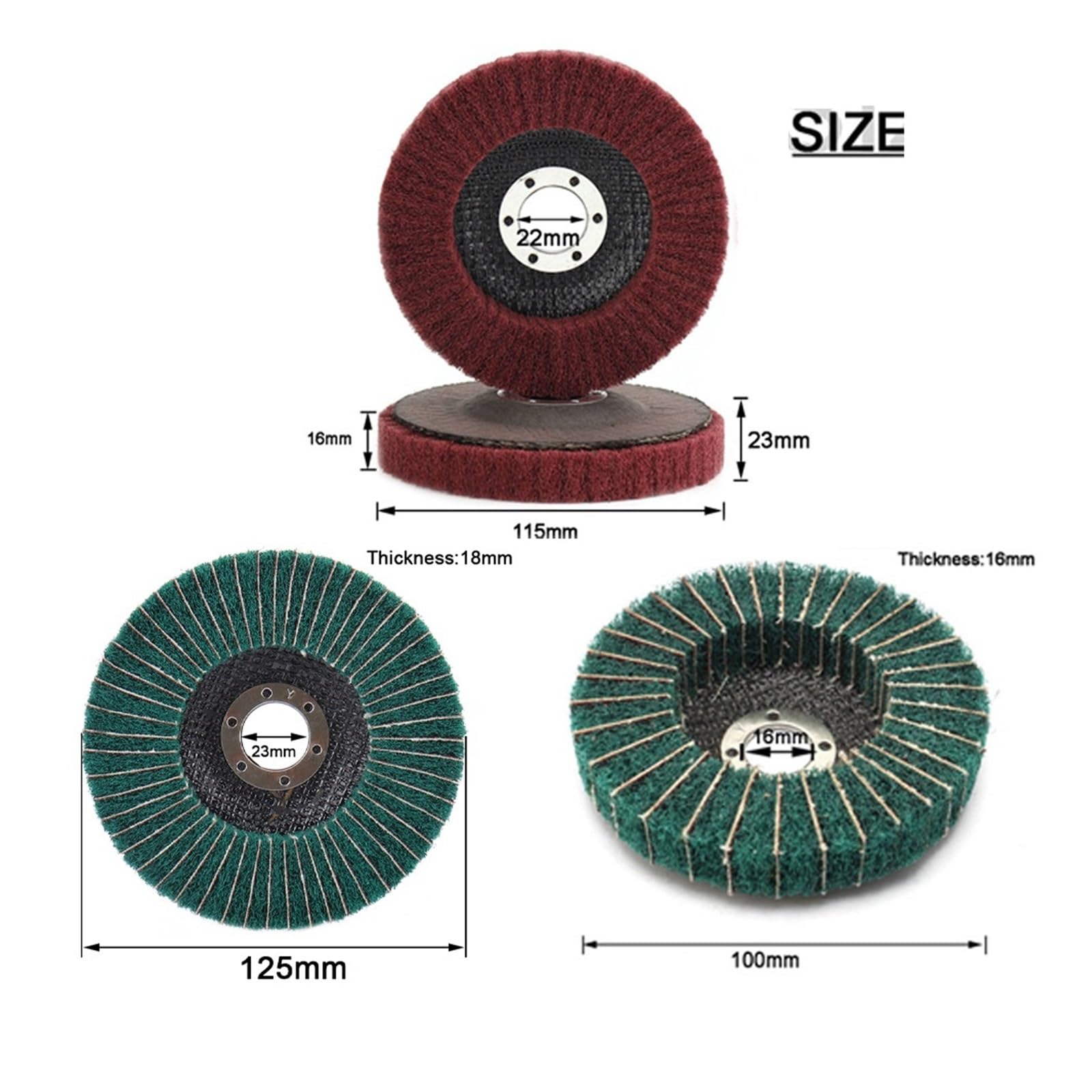 unidad de disco pulido fibra nailon con láminas Disco de pulido de fibra de nailon de 4/4,5/5" (10,1/11,4/12,7 cm) for amoladora angular de metal.(115mm grit240,10pcs)