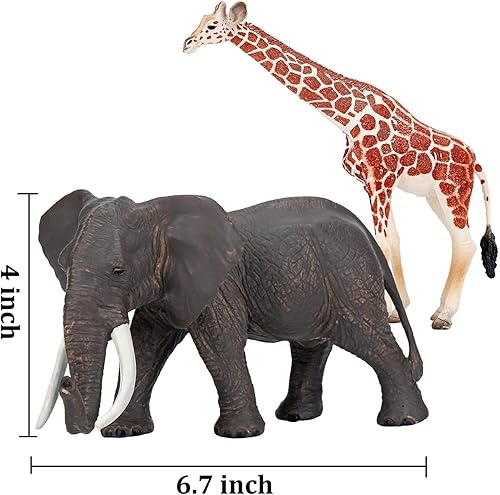 Miniatura 6 de Figuras de animales del zoológico Safari 14 piezas figuras realistas de animales de la selva animales de plástico salvajes africanos con león