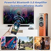 Vista 6 de ZK-1002T Bluetooth 5.0 Stereo Amplifier Board, 200W HiFi 2.0 Channel Mini Audio Amp Module with Treble & Bass Control, AUX Input, DC 12V-24V for DIY