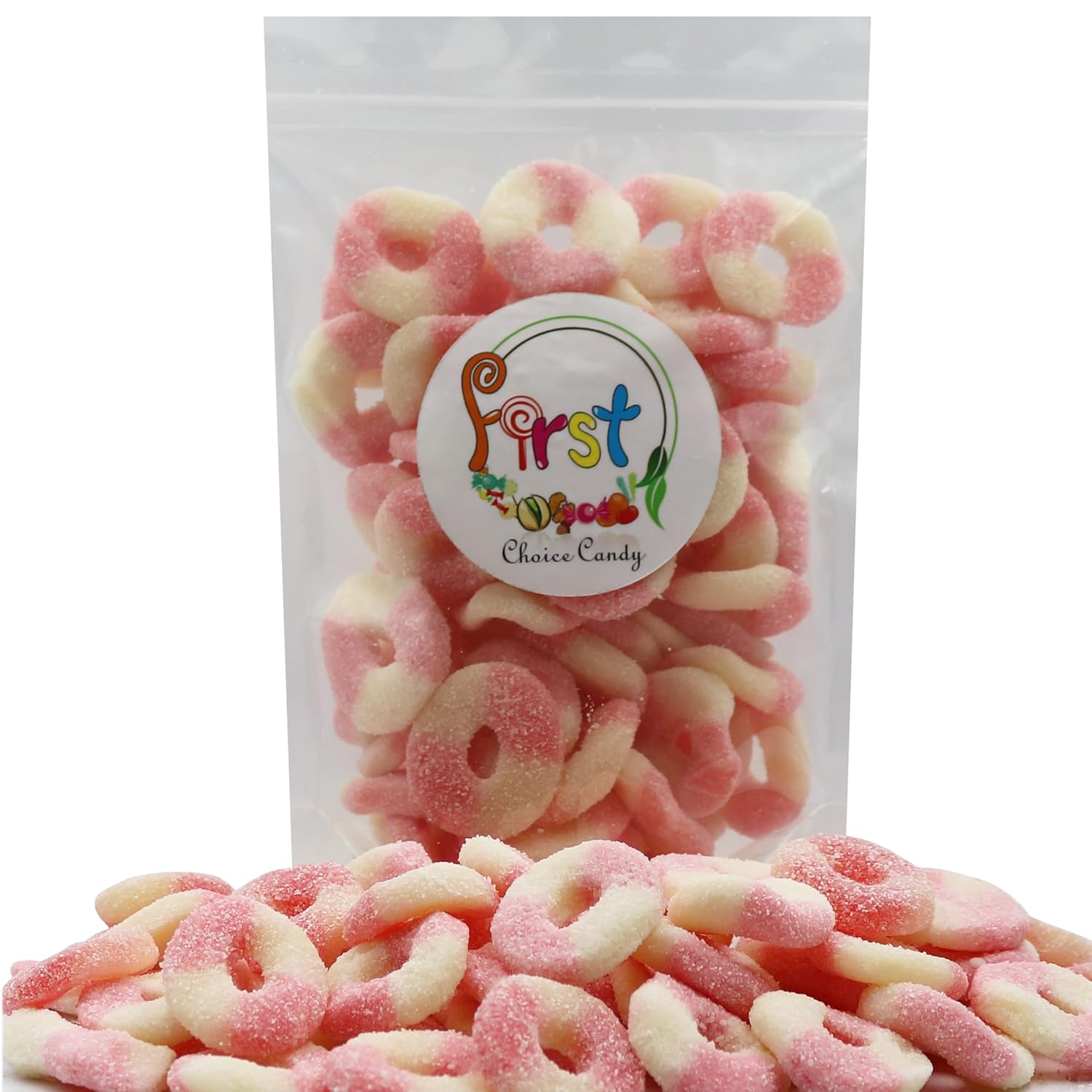 FirstChoiceCandy Gummy Rings (Sour Mini Pink Lemonade, 5 Pound (Pack of 1))