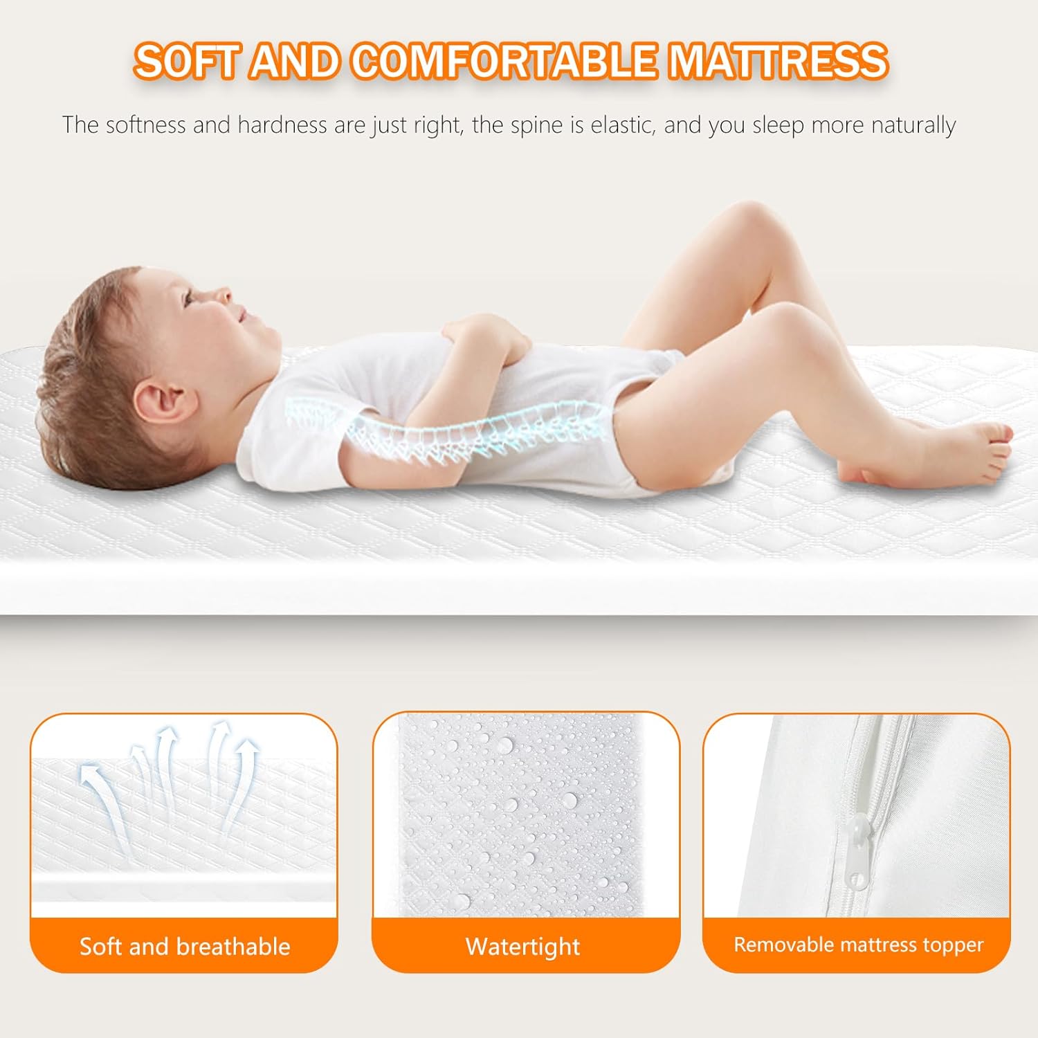 Baby Bassinet,Bedside Bassinet for baby, Rocking bassinet with Storage Basket and Wheels, Adjustable 6 Heights and All Mesh Sides,Portable Babys Bassinets Bedside Sleeper for Newborn Infant