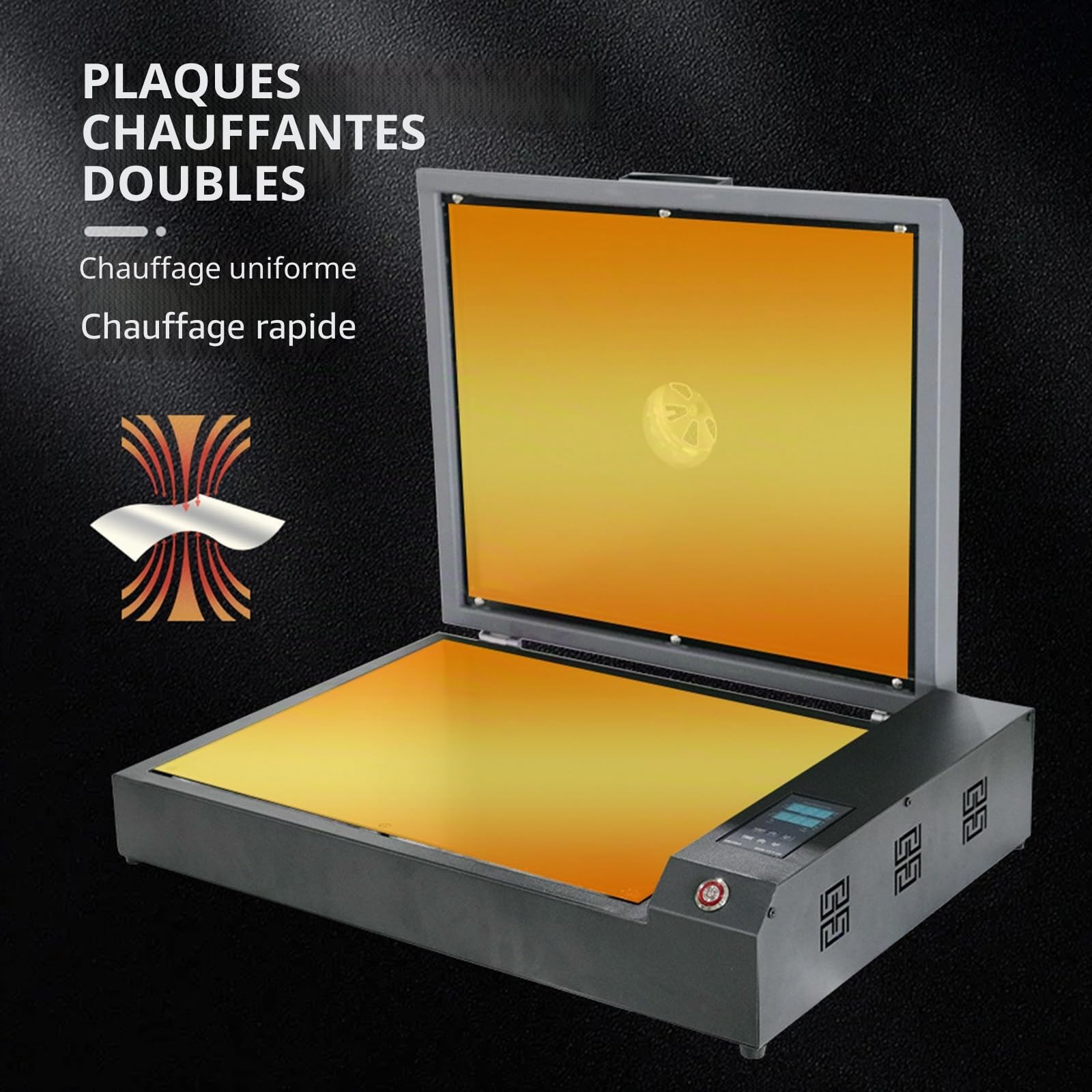 Four DTF 930 W - Séchage Par Double Chauffage,Format 40 X 32 Cm (15,7 X 12,5 Pouces), Avec Contrôle De Température Et Minuterie, Séchage Et Durcissement Des Films DTF A3/A4/A5, Chauffage Uniforme