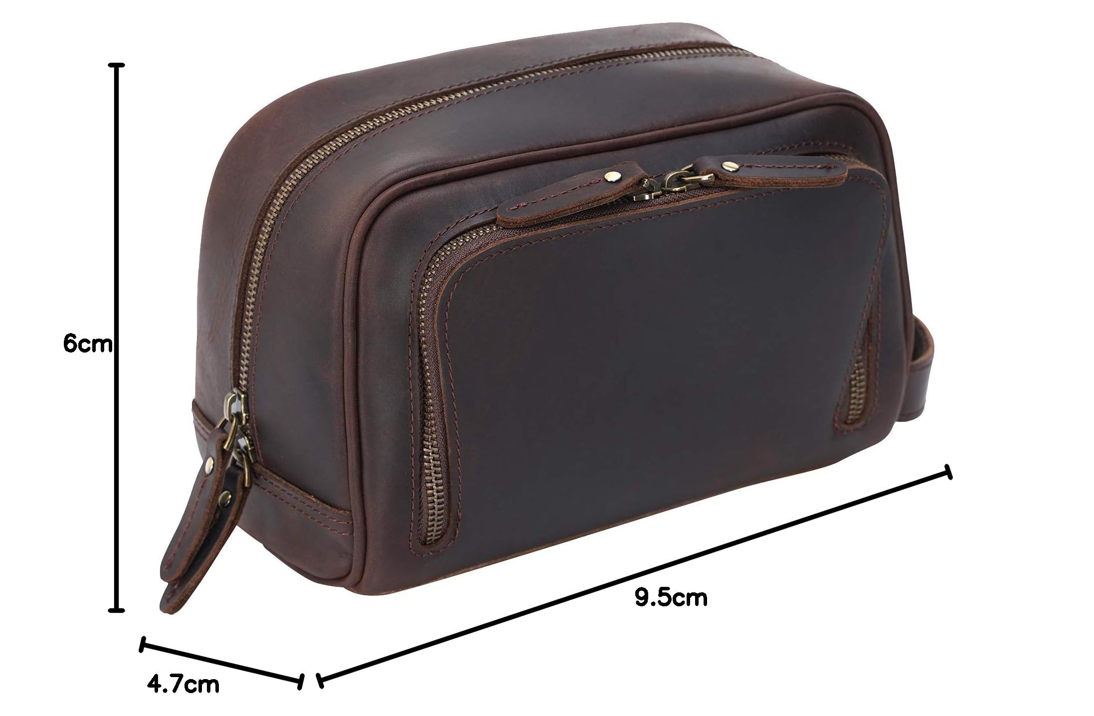 Polare - Beauty case da viaggio in pelle pieno fiore con cerniere YKK