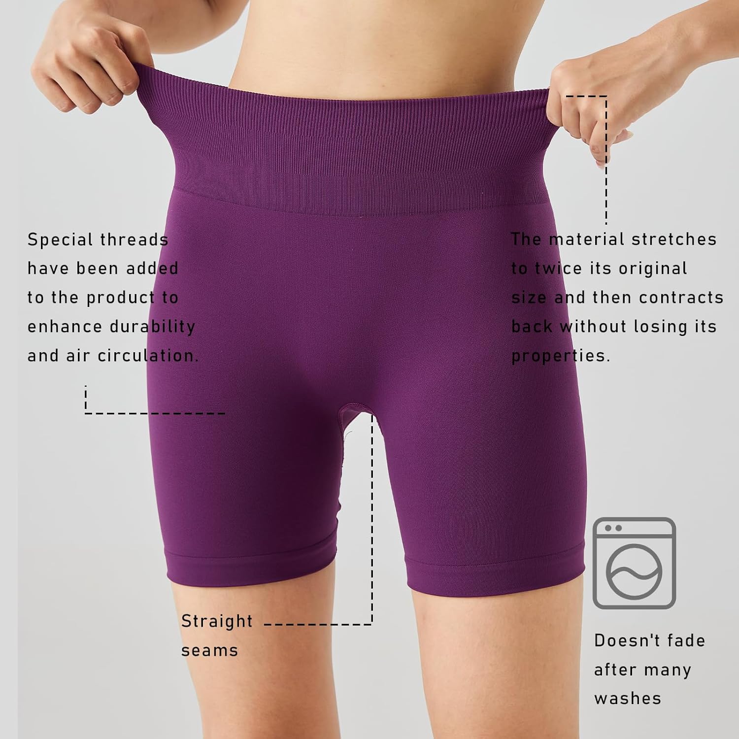 Women's Seamless Tummy Control High Waisted Biker Shorts Yoga Gym Workout Spandex Butt Lifting Shorts for Women - Image 2