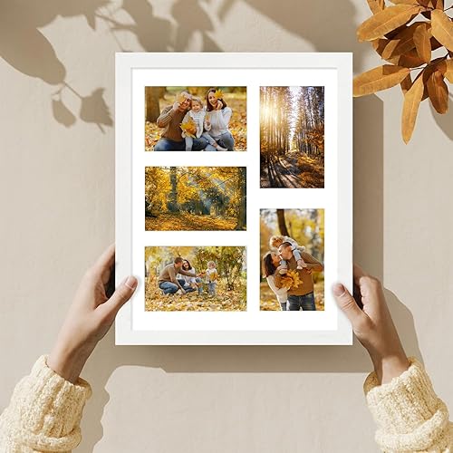 Miniatura 3 de Portarretratos de 4 x 6 pulgadas, 100% madera maciza con vidrio, fotos de 3.5 x 5 con paspartú o 4 x 6 sin paspartú para mesa y pared, horizontal y