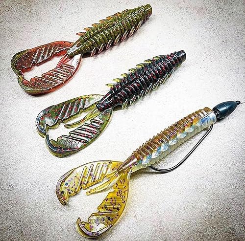 Miniatura 5 de X Zone Cangrejo de adrenalina de 4.25 pulgadas, señuelos de cangrejo para lubina, trucha y más, señuelo clásico de cangrejo de río agresivo diseñado