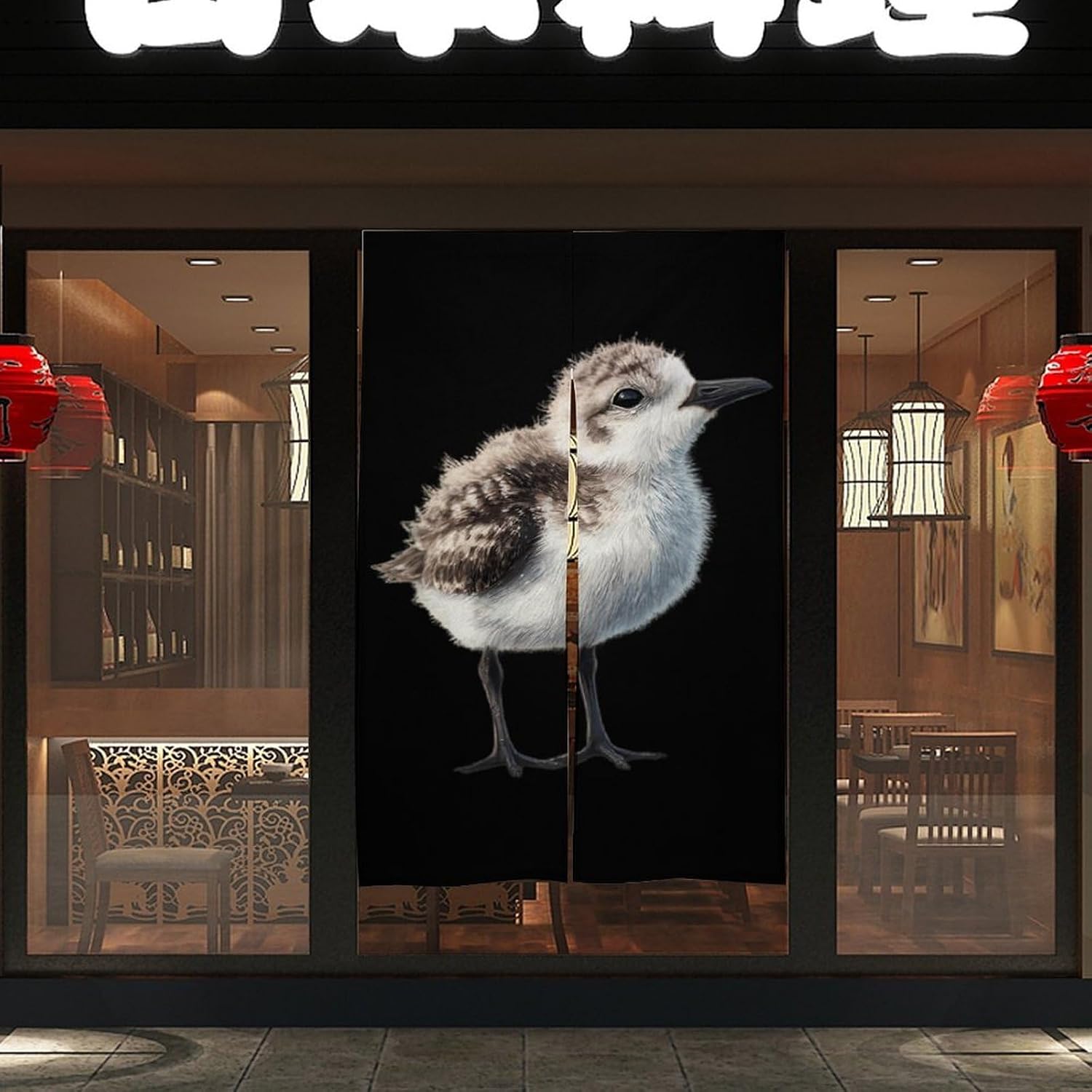 Shorebird Chick Doorway Curtain Insulated Room Divider Drapes | white linen,privacy curtains