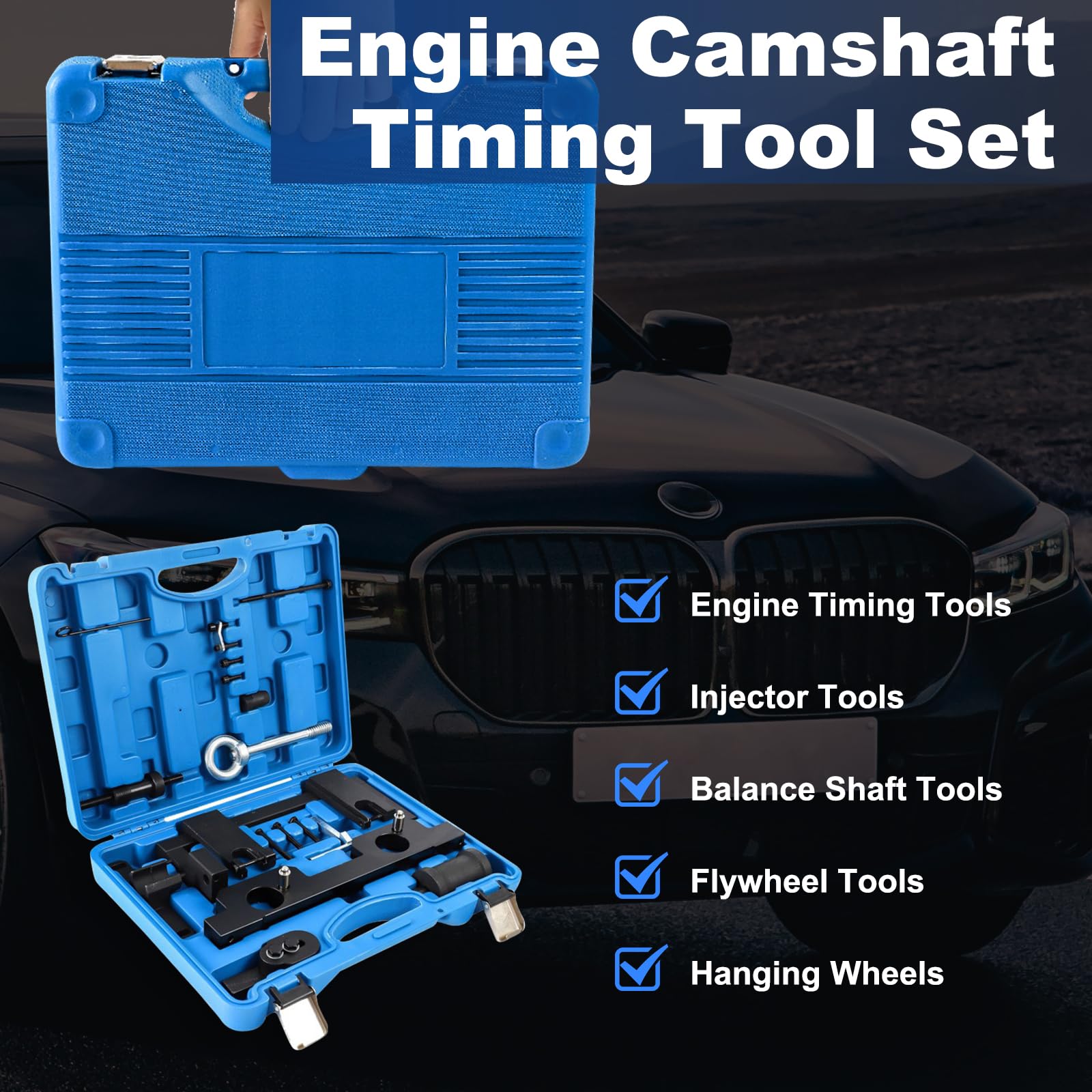 JAOGAUS Set di Strumenti per la Fasatura Dell'albero a Camme del Motore | con Supporto del Volano e Kit di Riparazione del Paraolio, Compatibile con BW N20 N26