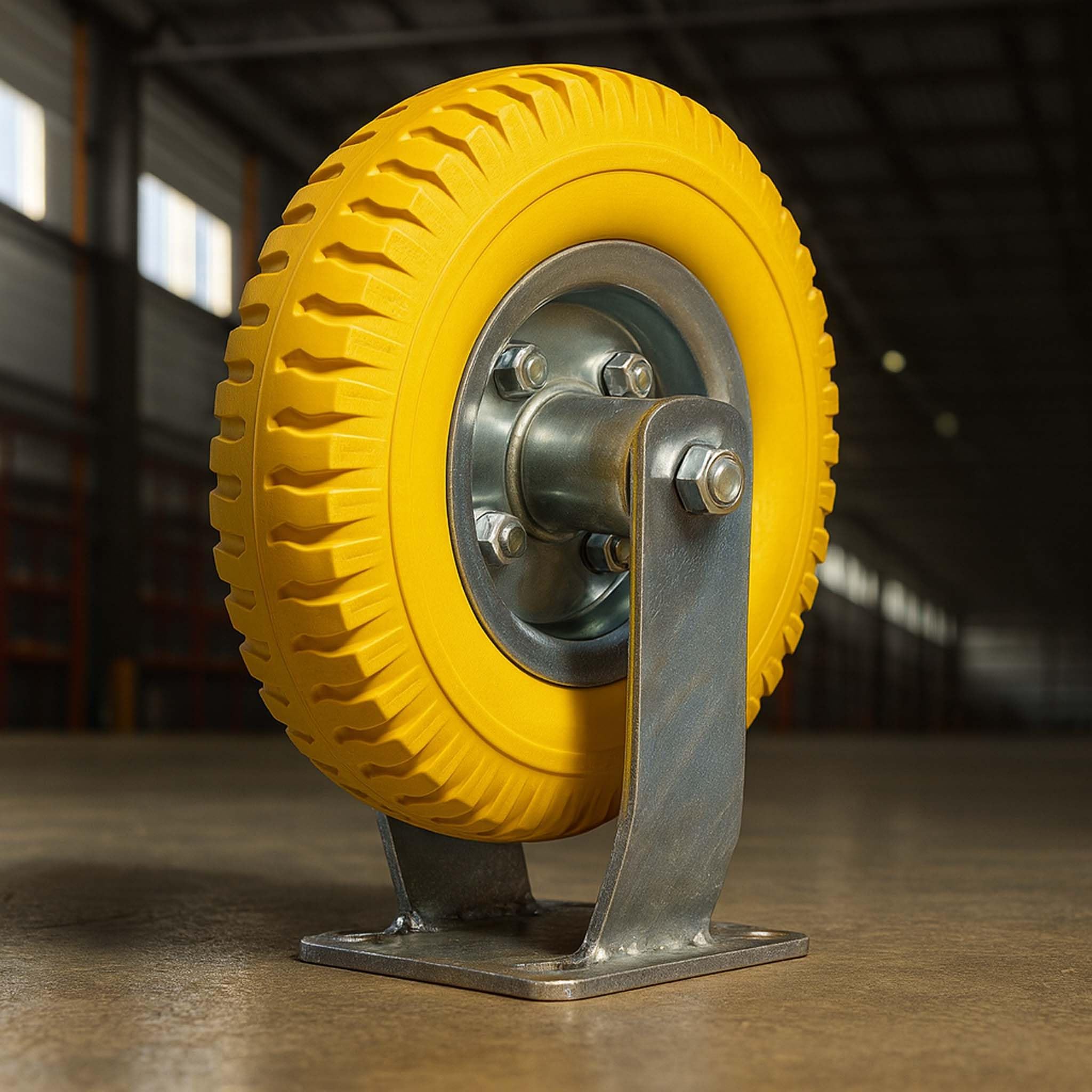 Wiltec Set 4 ruote fisse da trasporto, antiforatura, 225x58 mm, 100 kg/ruota, con piastra di montaggio