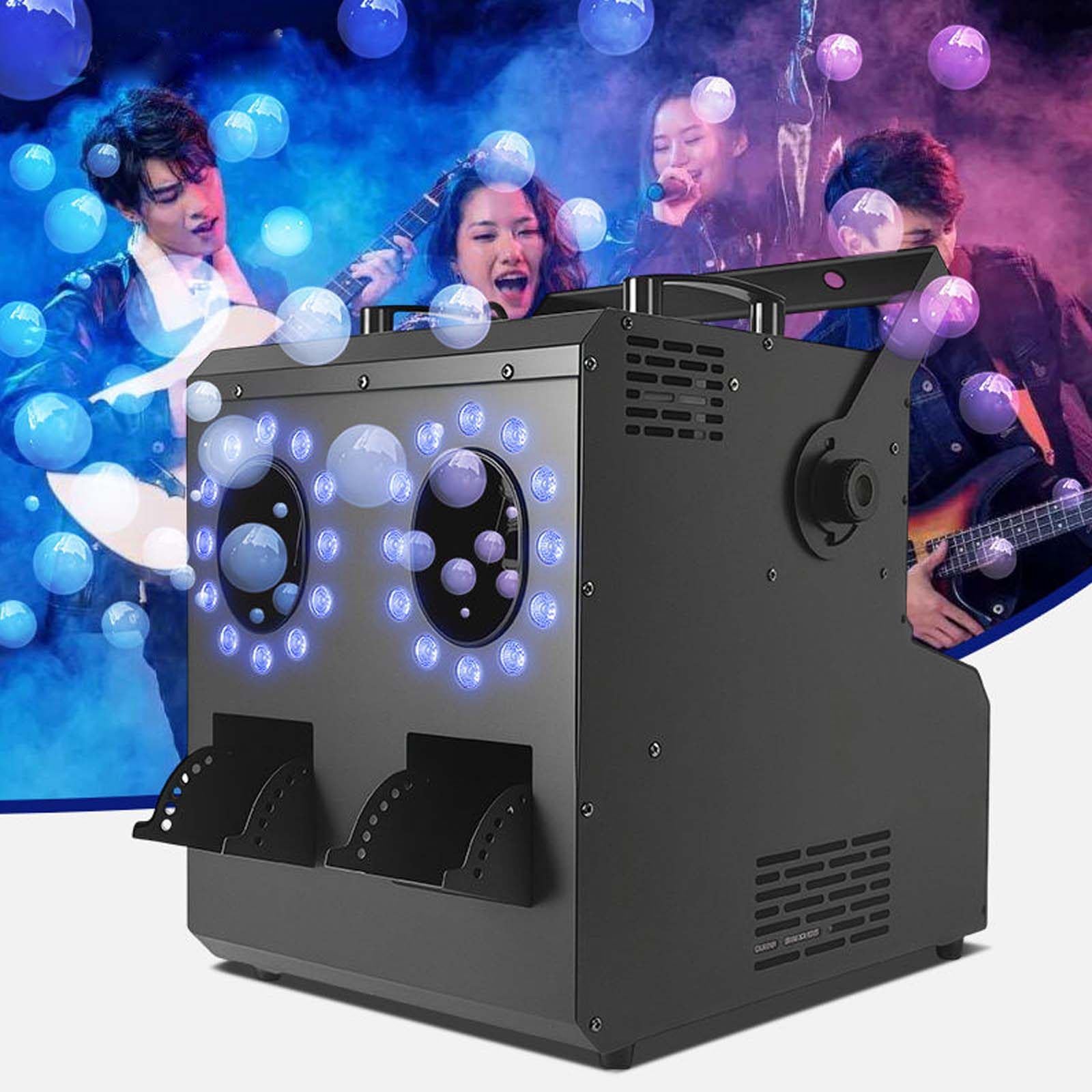 Machine à Bulles LED à Deux Trous - Machine à Bulles 3000 W pour DJ, DiscothèQue, Festival Danse De Mariage - Effets sur 6000 Pieds Cubes, ÉQuipement D'Effets ScéNiques
