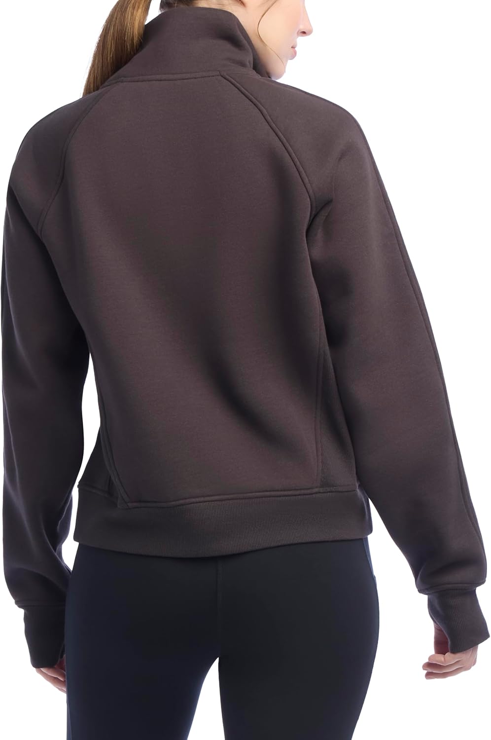 Jockey womens Mixed Rib Half Zip Pullover Sweatshirt - Image 2
