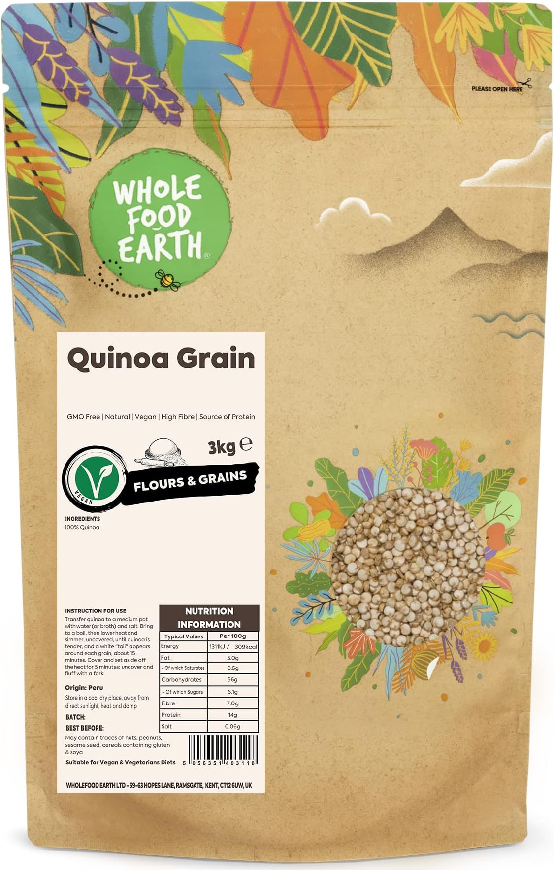 Quinoa Grain 3 kg | GMO Free | Natural | High Fibre | Source of Protein
