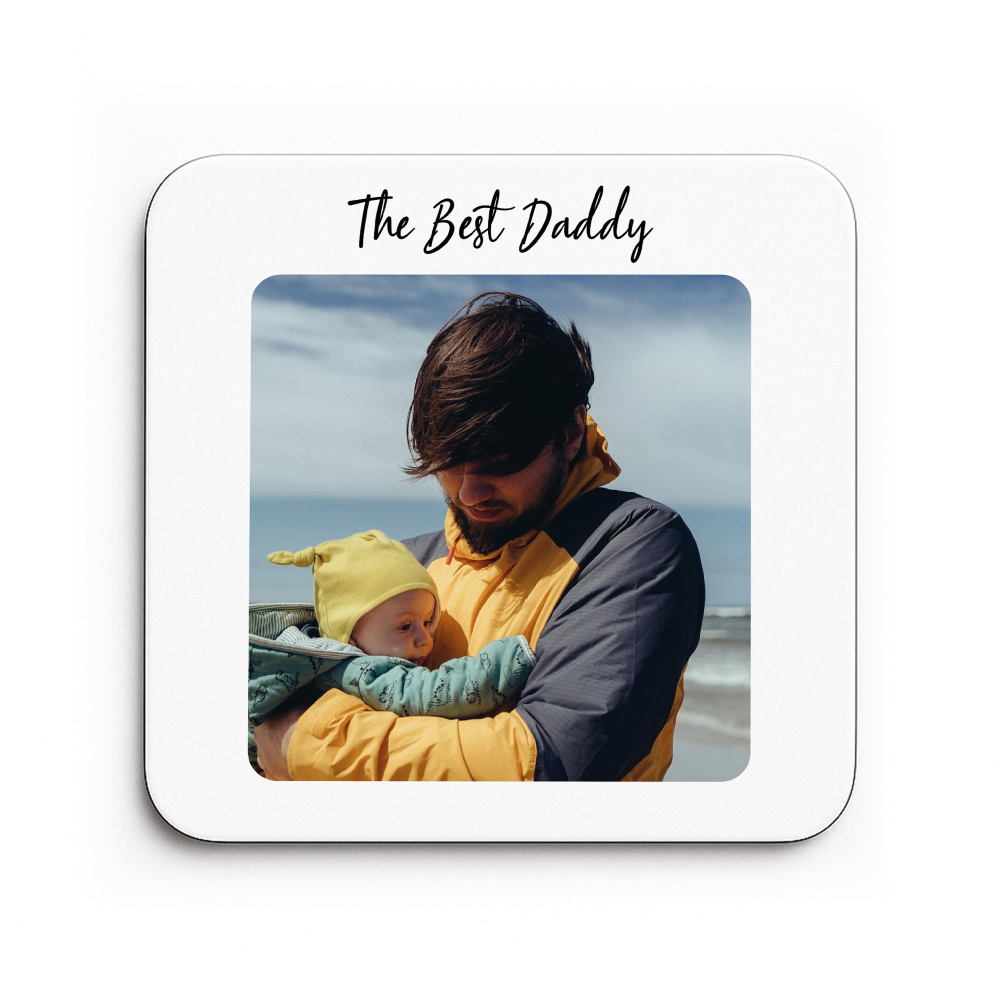 Red Ocean Personalised Daddy Gift For Fathers Day Birthday Best Daddy Coaster With Photo From Daughter Son Present For Gift Ideas Him Keepsake