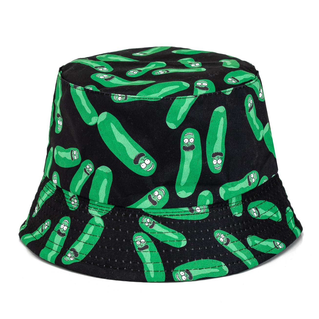 Kgm Unisex Black Cool Pickle Cucumber Style Print Festival Bucket Hat (Black)