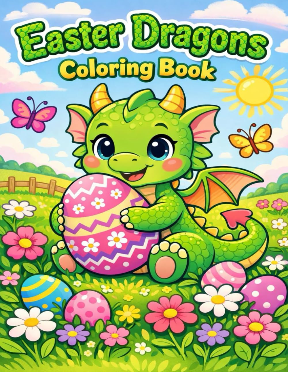 Easter Dragons: A Cute Dragon Coloring Book for Kids