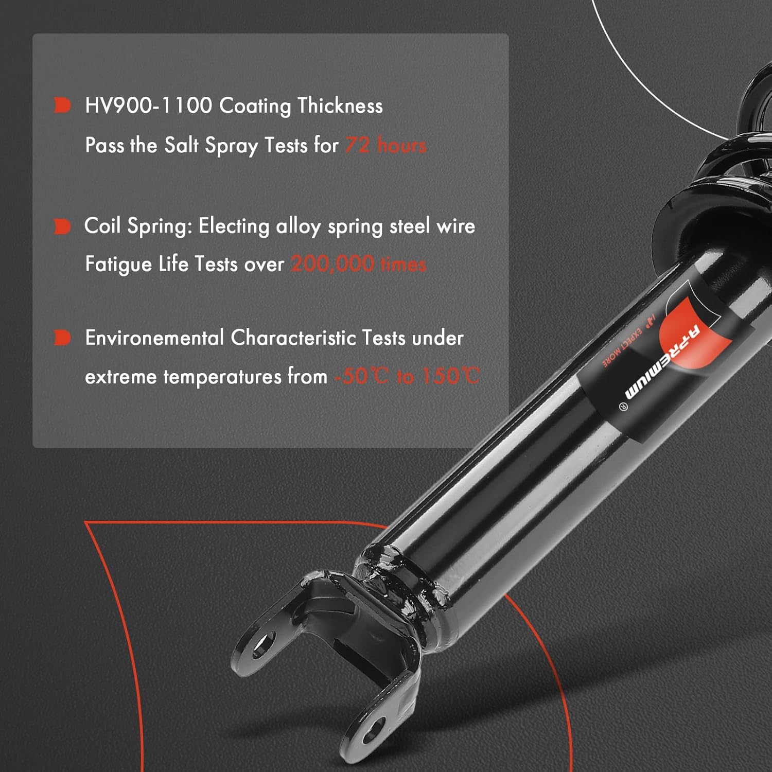 A-Premium Front Complete Strut & Coil Spring Assembly Compatible with Mazda RX8 2004-2008 - 2x Replacement Suspension Shock Absorber with Coil Spring Assembly