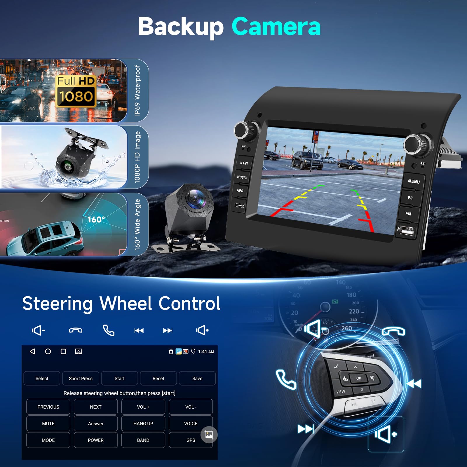 Hodozzy 4G+64G Android Autoradio für FIAT Ducato 2008-2015, Citroen Jumper/Peugeot Boxer 2011-2015 mit Wireless Carplay Android Auto, 7 Zoll Touchscreen 2 Din Radio Navi Bluetooth WiFi RDS Kamera