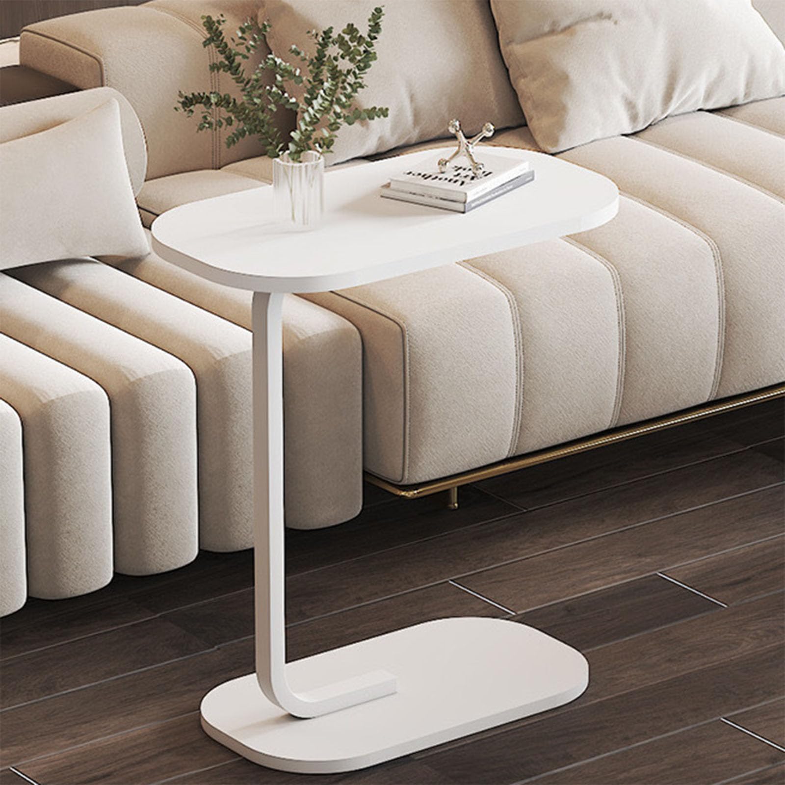 Table d'appoint en C 25 pouces de haut pour canapé et salon moderne