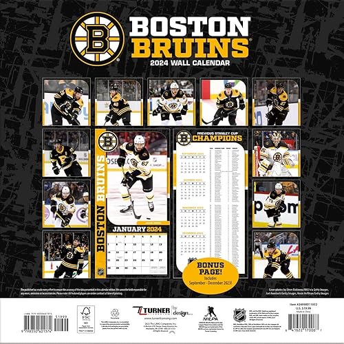 Miniatura 2 de Turner Sports Boston Bruins 2024 - Mini calendario de pared (24998040583)