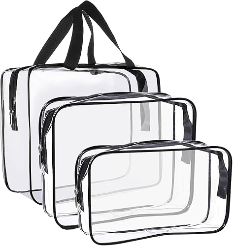 Bolsa de aseo transparente, tamaño de cuarto de galón, bolsa de cosméticos de maquillaje, bolsa de cosméticos de PVC, bolsa de cosméticos para