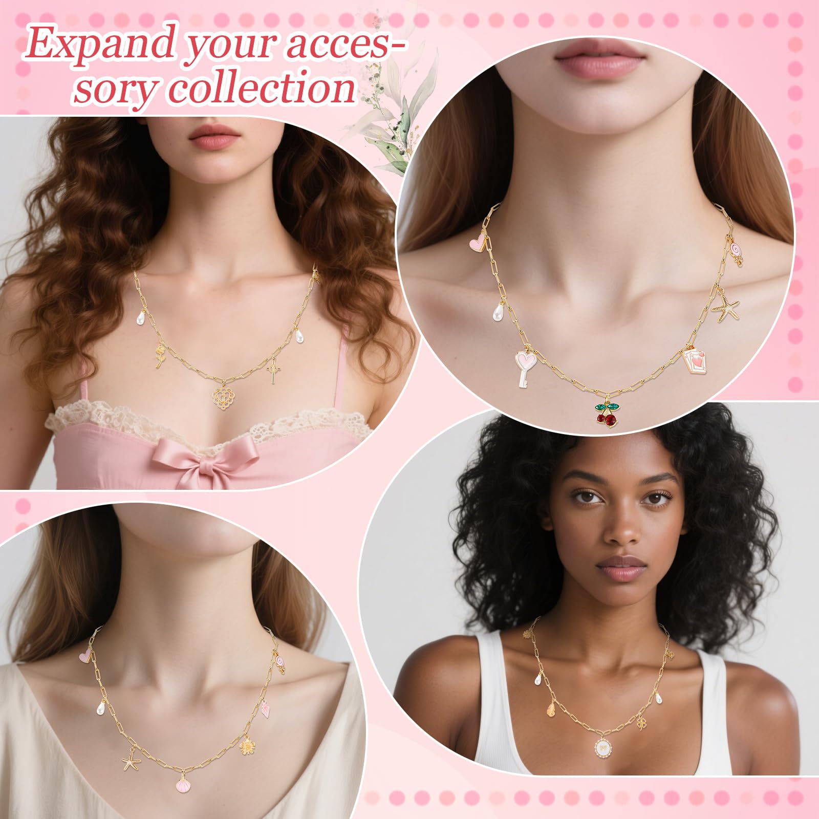 Amazon.com: Quelay 328 Pcs Coquette Vintage Charm Necklace Making 