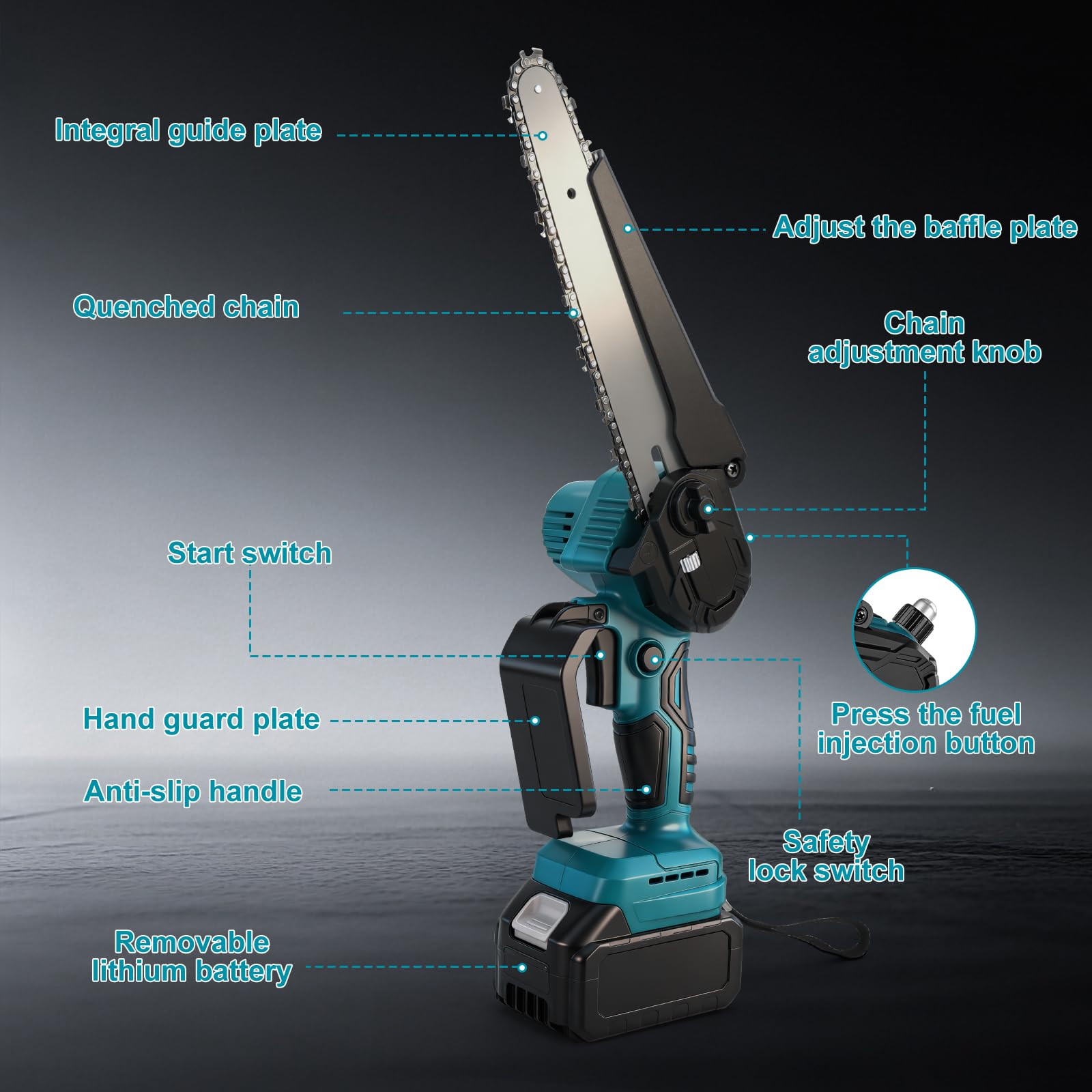 2 IN 1 KettensäGe Und Hochentaster Akku FüR Makita 18V, 8 Zoll Teleskop Astsäge Mit 2×4.0ah Akku, VerläNgerungsstange Bis 4.6m, BüRstenloser Motor, Elektro Baumsäge FüR Baumzweige