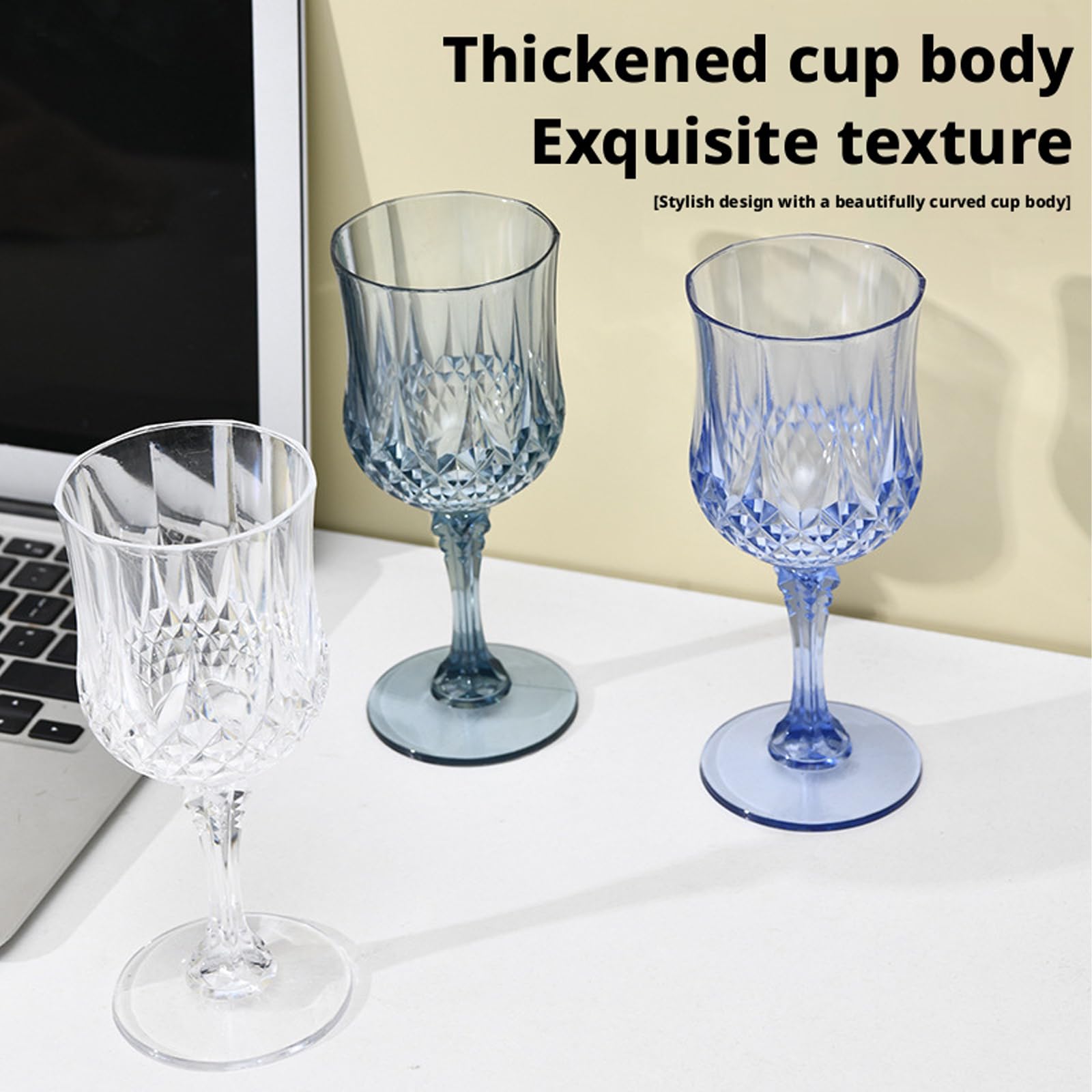 Gobelets de table, collection de 24 pièces en verre gaufré pour les moments de port, hébergement de réception, service de boissons de pique-nique, gobelets en relief, verres à vin, tasses de service