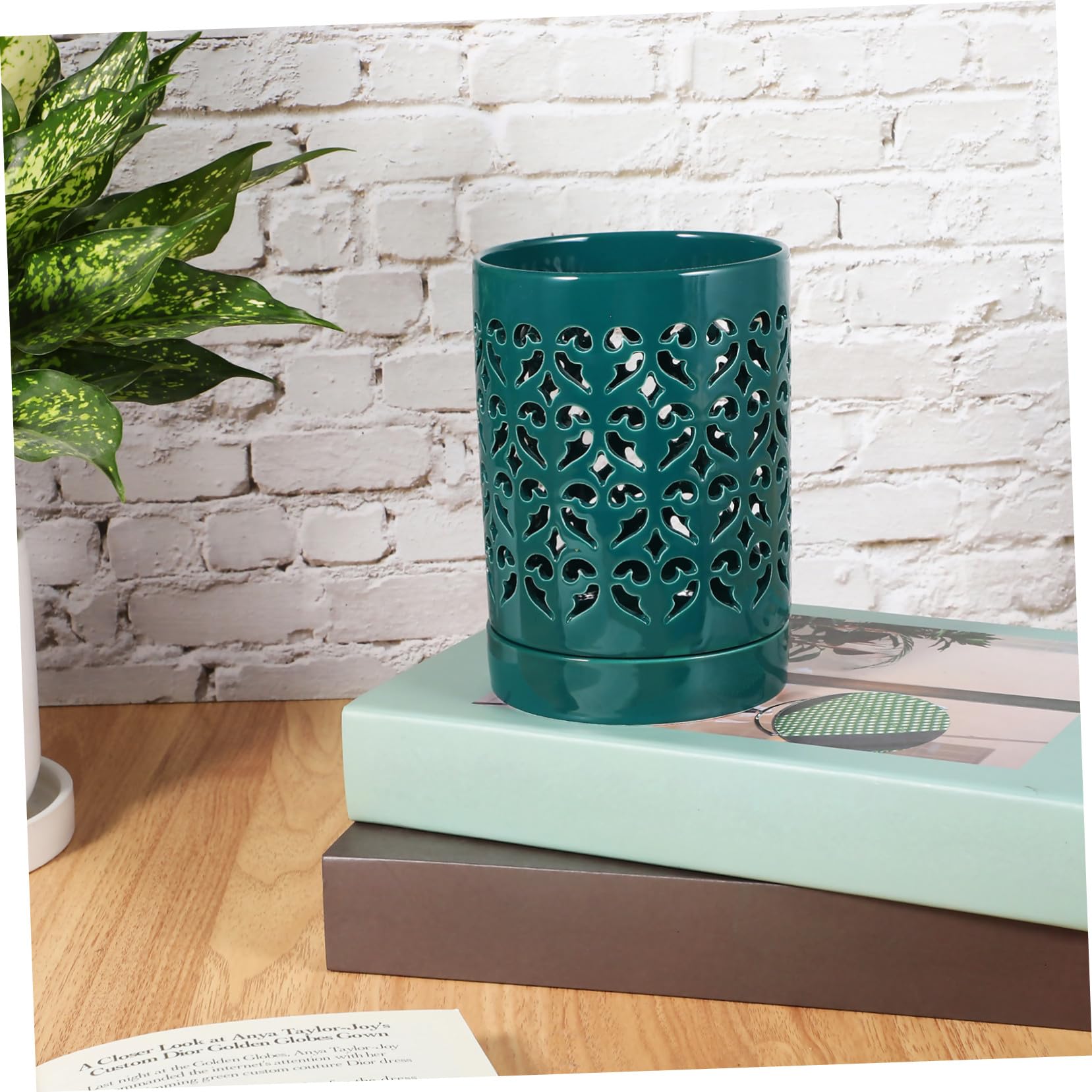 Artibetter Pot à Orchidées avec Trous et Coupelle en Céramique Ajourée Facile à Utiliser Résistant à l'usure pour Plantes D'intérieur et Jardinage