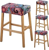 Vista 70 de YISUN Fundas de taburete rectangulares, paquete de 2 fundas elásticas impermeables para asiento de silla de montar, taburetes de bar, sillas de bar