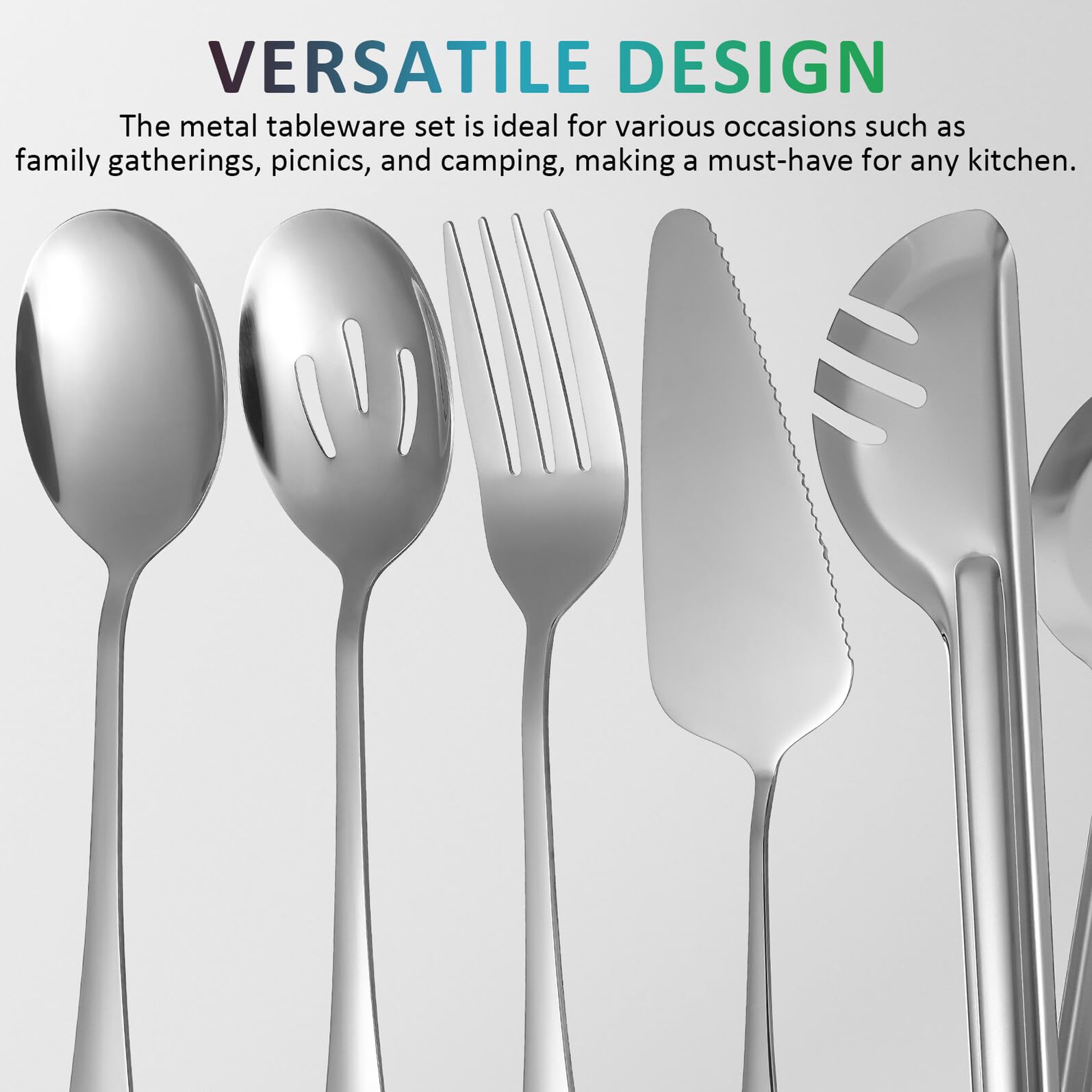Utensilios de Acero Inoxidable para Servir Incluye Pinzas y Servidor de Pizza Resistente y Fácil de Limpiar para Fiestas Buffet y Reuniones Familiares