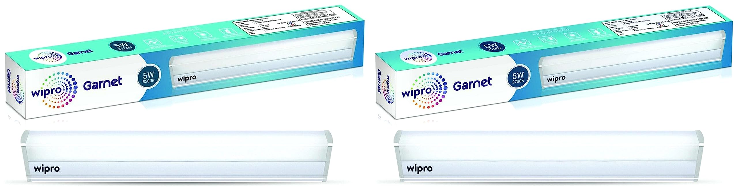 wipro Garnet 1 Feet 5-Watt LED Batten (Cool Day Light), Pack of 1 5W LED Warm White Led Batten, (D530527)-image-30