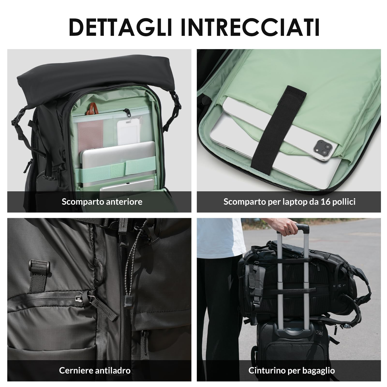 TARION Zaino Fotograifco Trekking Grande: Zaino Fotocamera Reflex Impermeabile Borsa Fotografica Professionale con Scomparto per Laptop da 16 per DSLR Drone Xprober