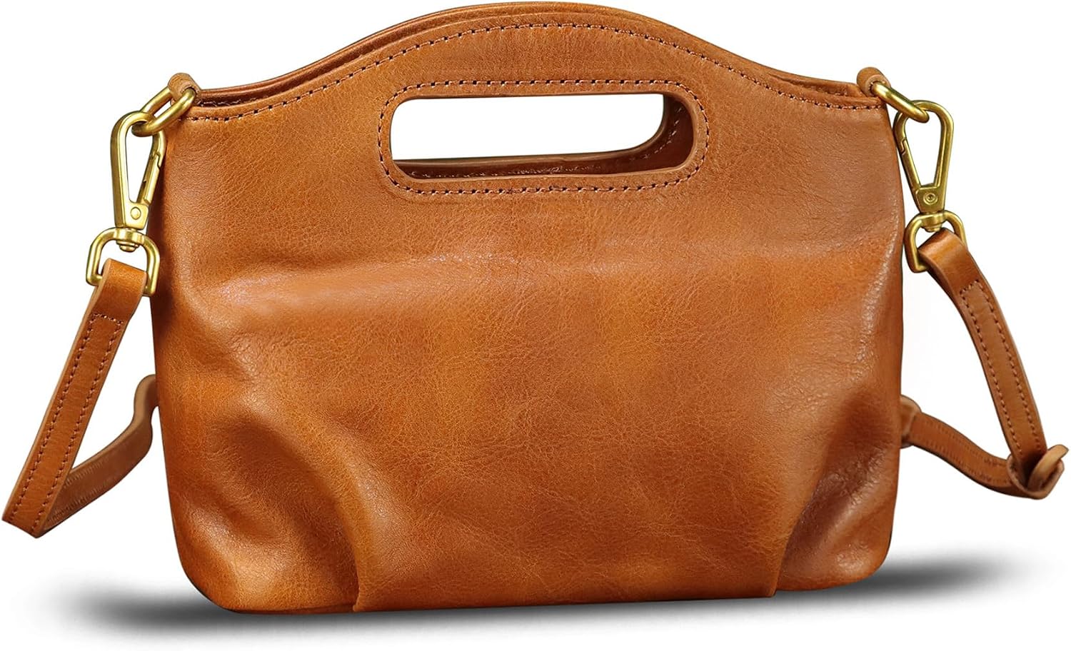 LRTO Genuine Leather Small Purse for Women Crossbody Shoulder Bag Retro Leather Cell Phone Purse Lady Satchel Handbag