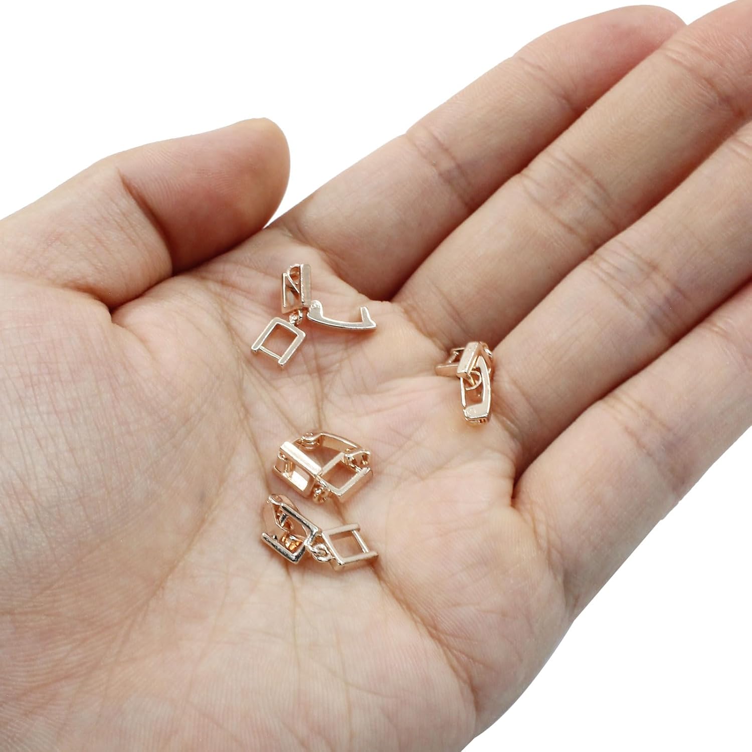 4Pcs 2cm Necklace Bracelet Extender, Rose Gold Foldover Extension Jewelry Clasps for Jewelry Making - Image 5