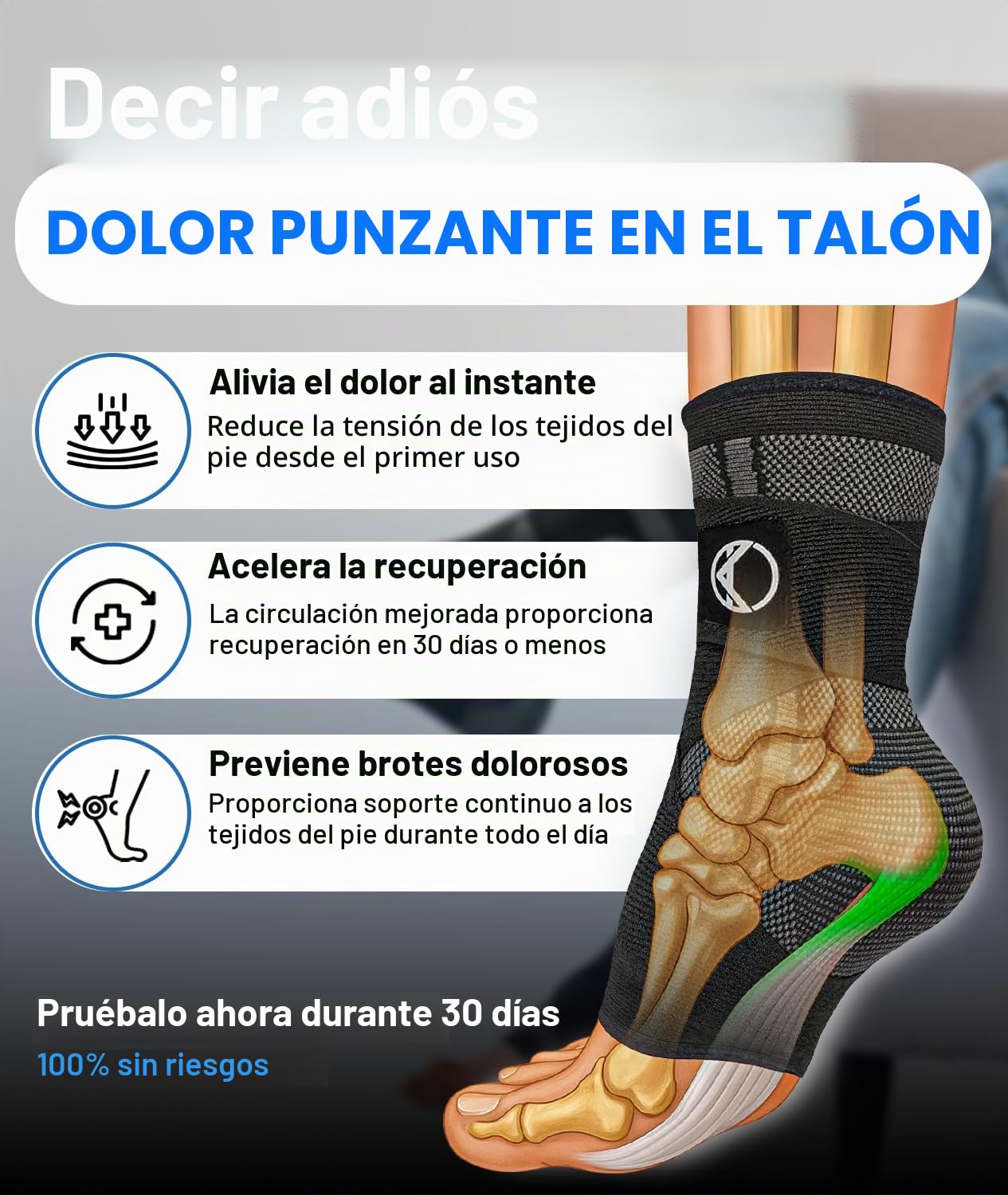 Koprez Manga para fascitis plantar, alivio de la fascitis plantar, calcetines para fascitis plantar, manga de compresión de tobillo, soporte de tobillo para mujeres, soporte para fascitis plantar