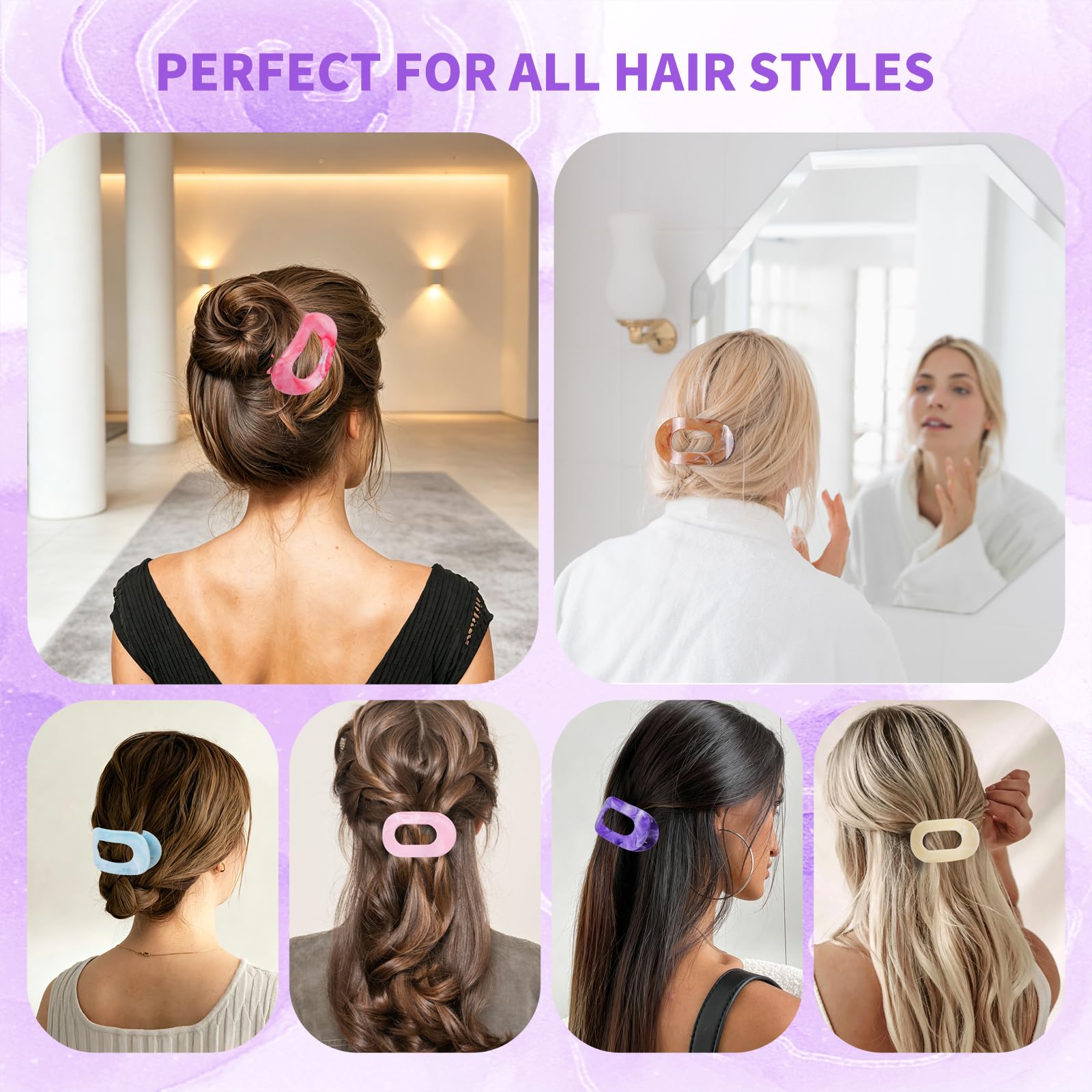 Fermagli per capelli piatti da donna, 16 pezzi, clip per capelli piatti di medie dimensioni, per ragazze, grandi fermagli per capelli spessi o sottili, tenuta forte, antiscivolo, accessori per capelli