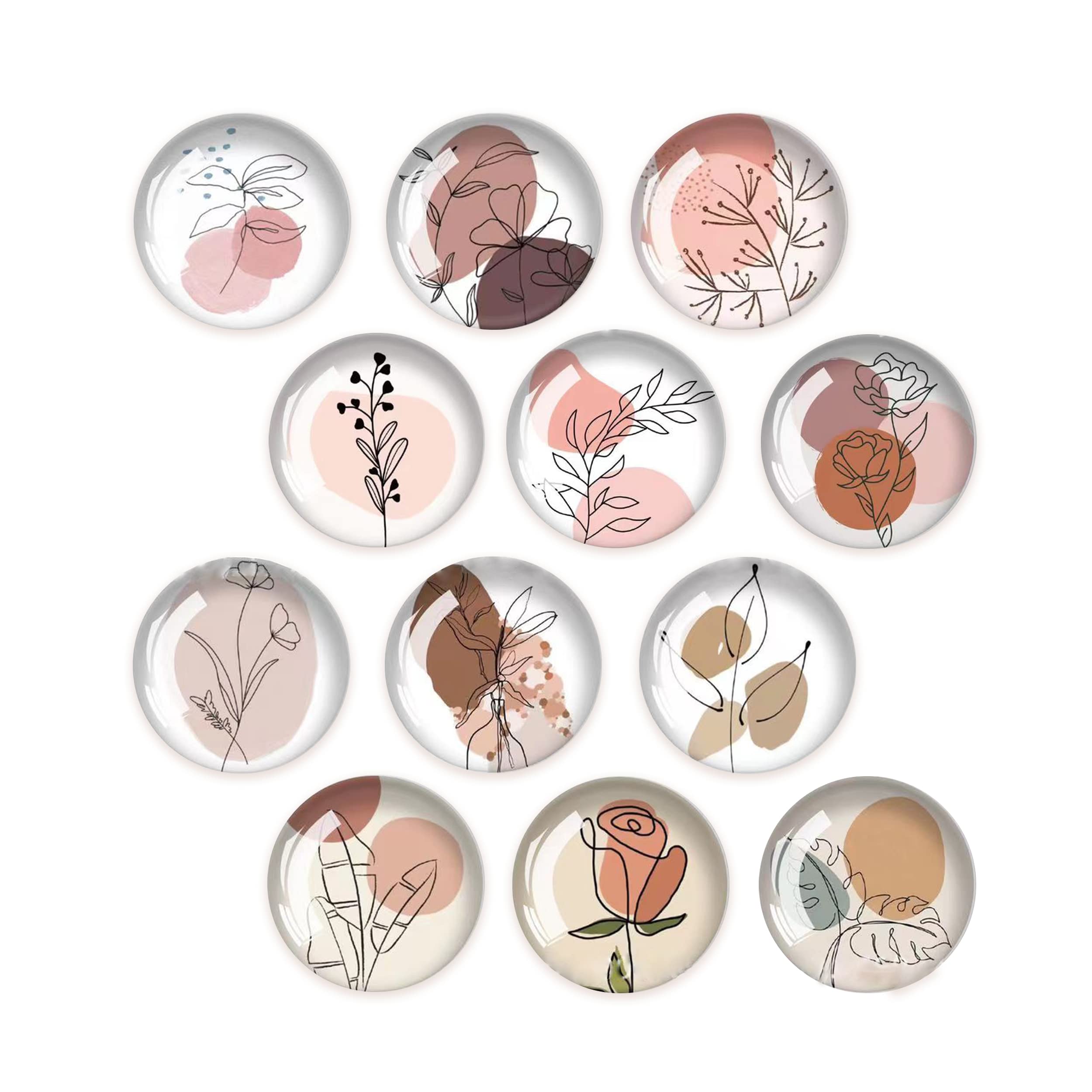 Fridge Magnets, 12PCS Boho Style Magnets for Whiteboards, Glass Fridge Decoration for Kitchen, Locker Magnets for Office Cabinets Whiteboard Dishwasher Photos
