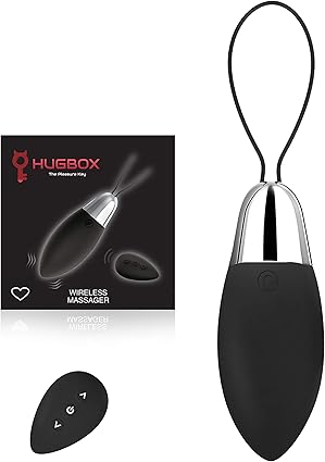 HUGBOX DIAMANTE Huevo Vibrador a Control Remoto Inalámbrico, Juguete Sexual con Mando, Juguete Erótico, Sex Toy Mujer, Satisfayer, 11 Programas. Silencioso, Suave, Potente, 100% Waterproof (Negro)