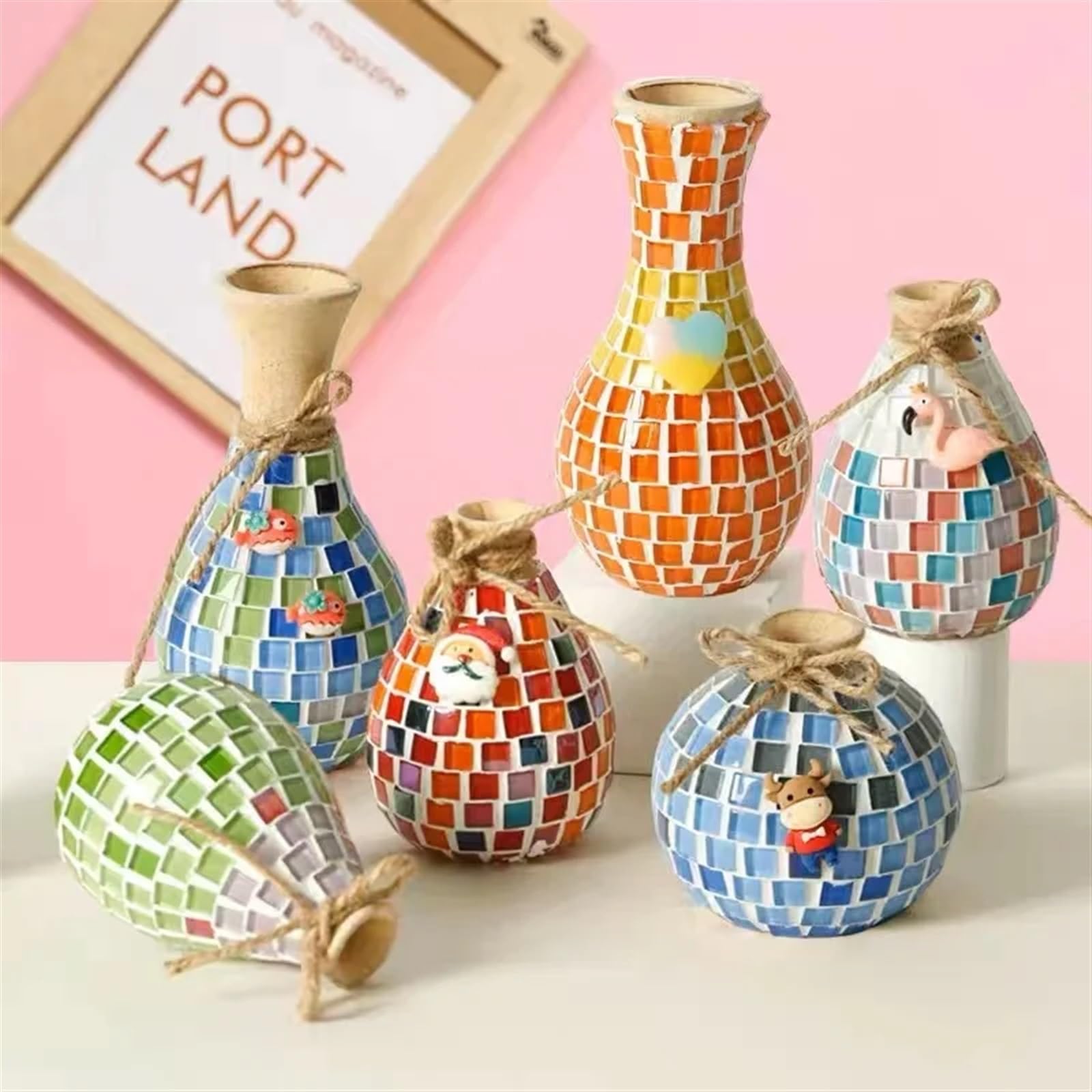 Ceramika Mozaiki 50 szt. Wielokolorowe płytki szklane 1cm x(Color 10)