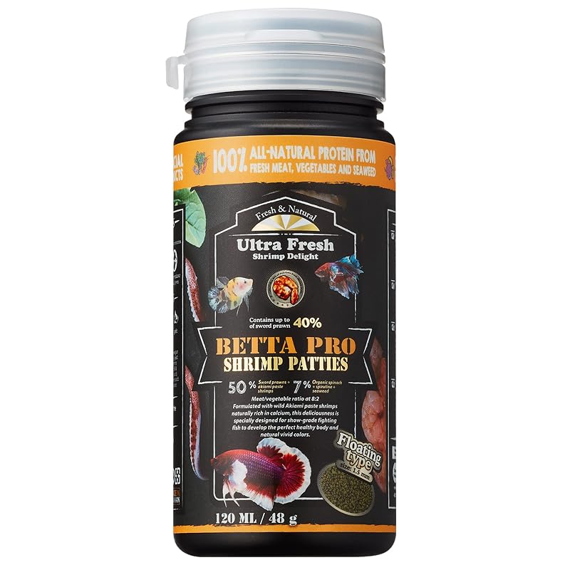 Alimento em pellets para peixe betta com camarões Sword e Akiami Ultra Fresh 52 g