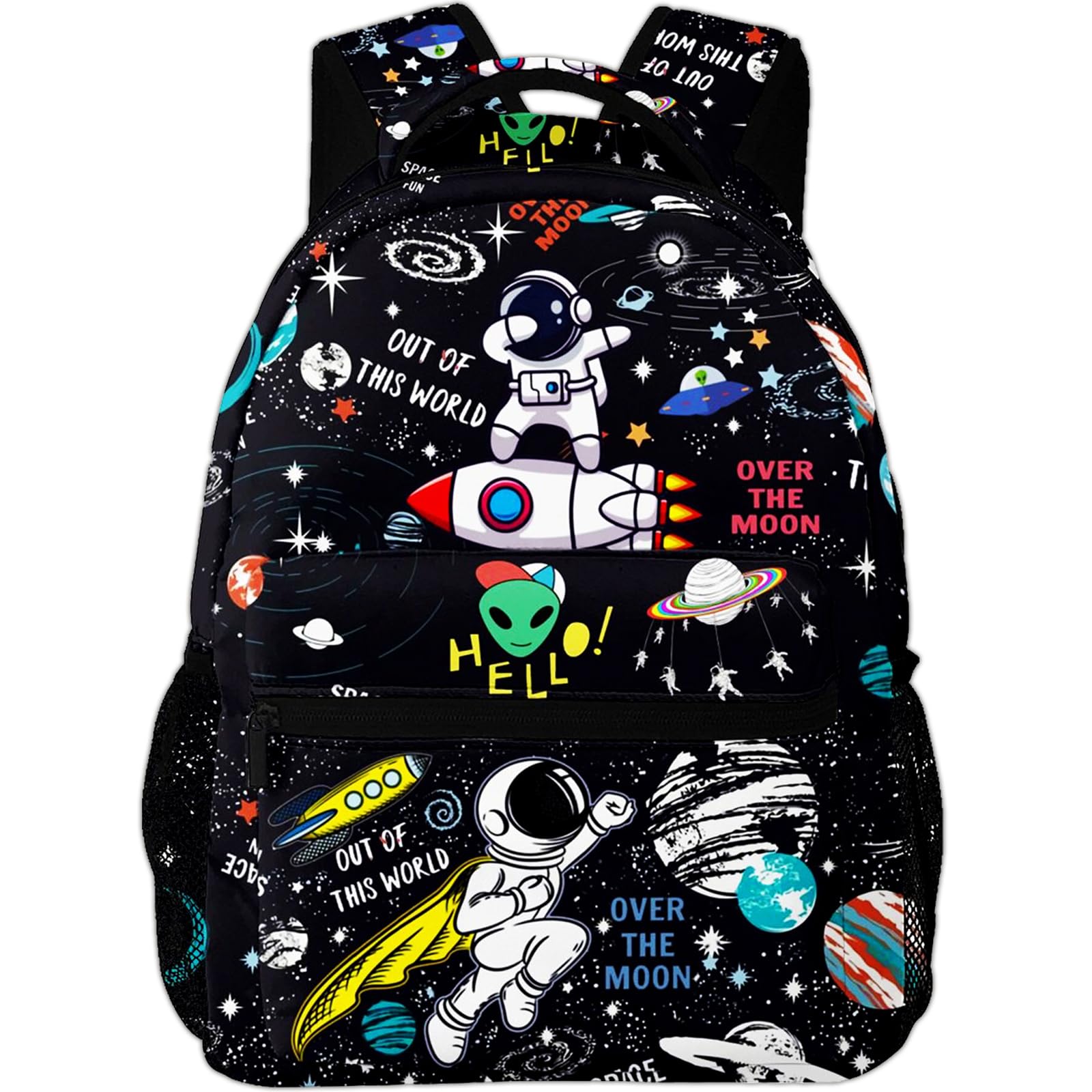 NASIAN Space Astronaut Rocket School Backpack for Boys Kids Girls Adjustable Strap Waterproof 16 inch School BookBag Outdoor Daypack