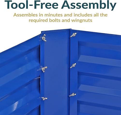 Miniatura 247 de Sunnydaze Cama de jardín de metal elevada de 11.75 pulgadas de alto, cama de jardín elevada galvanizada para exteriores para verduras y flores