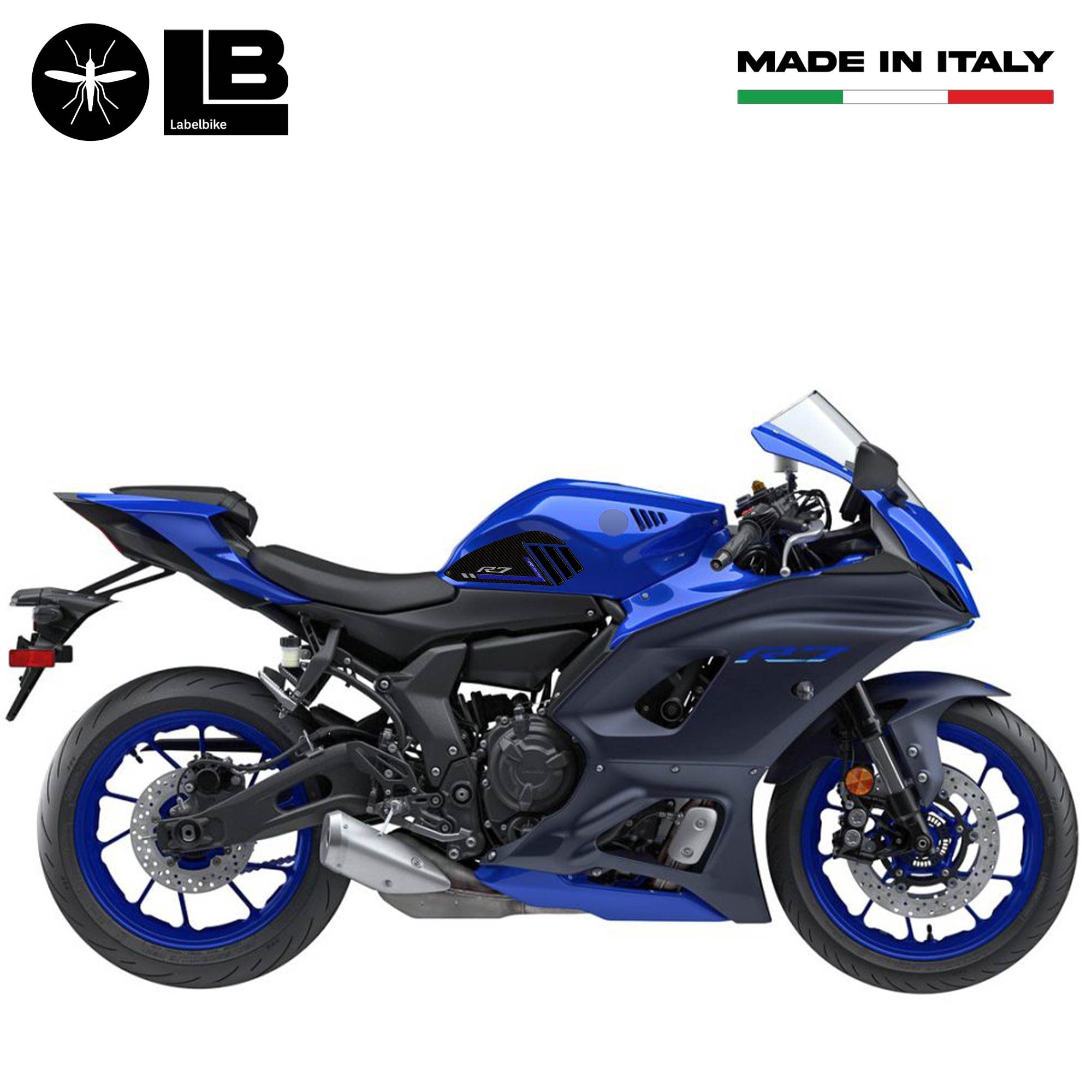 labelbike - Naklejki 3D na Zbiornik Motocyklowy, Dekoracje boczne i zabezpieczenia kompatybilne z Yamaha R7 2021-2024