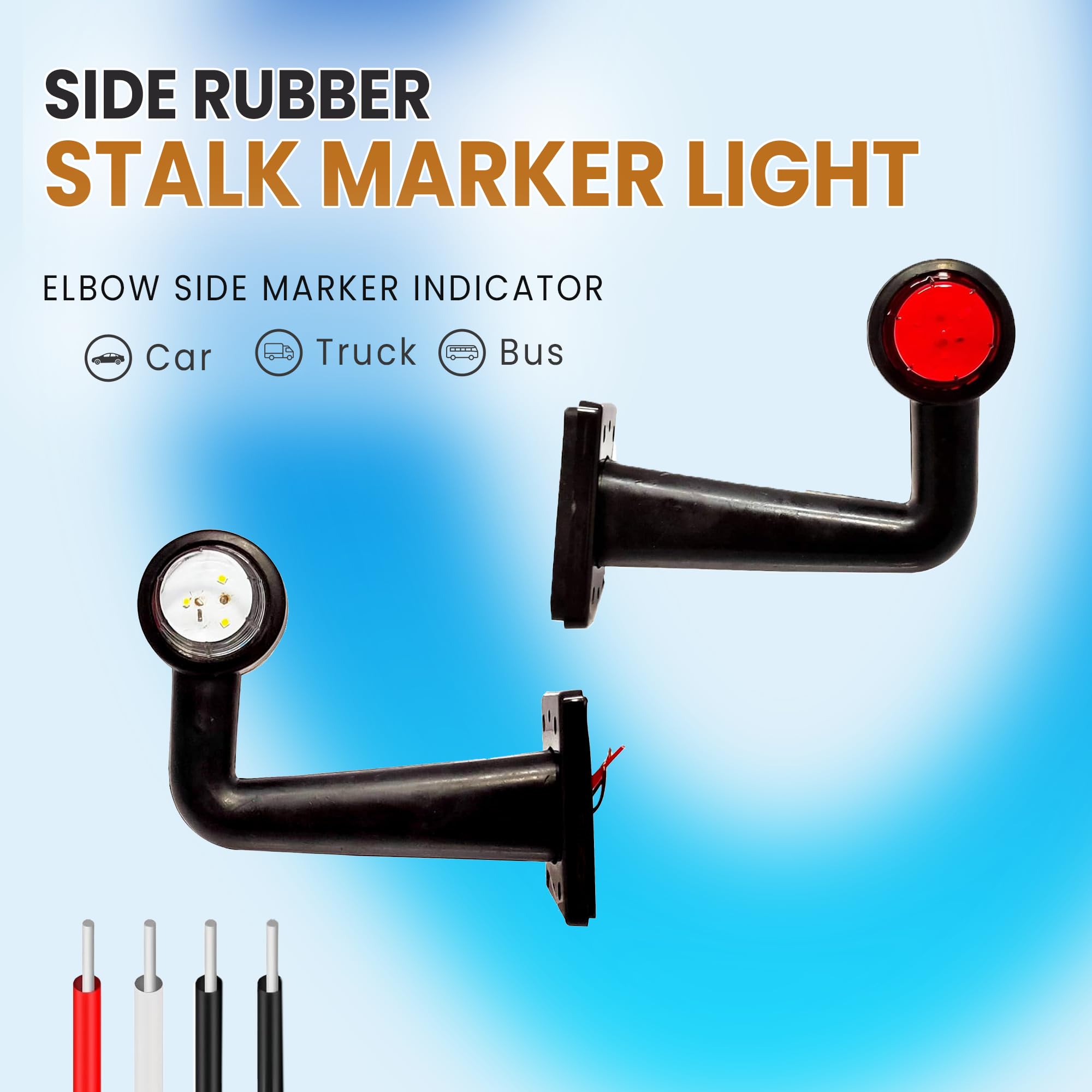 LED End Outline Marker Lamp Light Set 12v with 6 Super Bright SMD for Truck Trailer Buses and Universal Applications - Red/Clear
