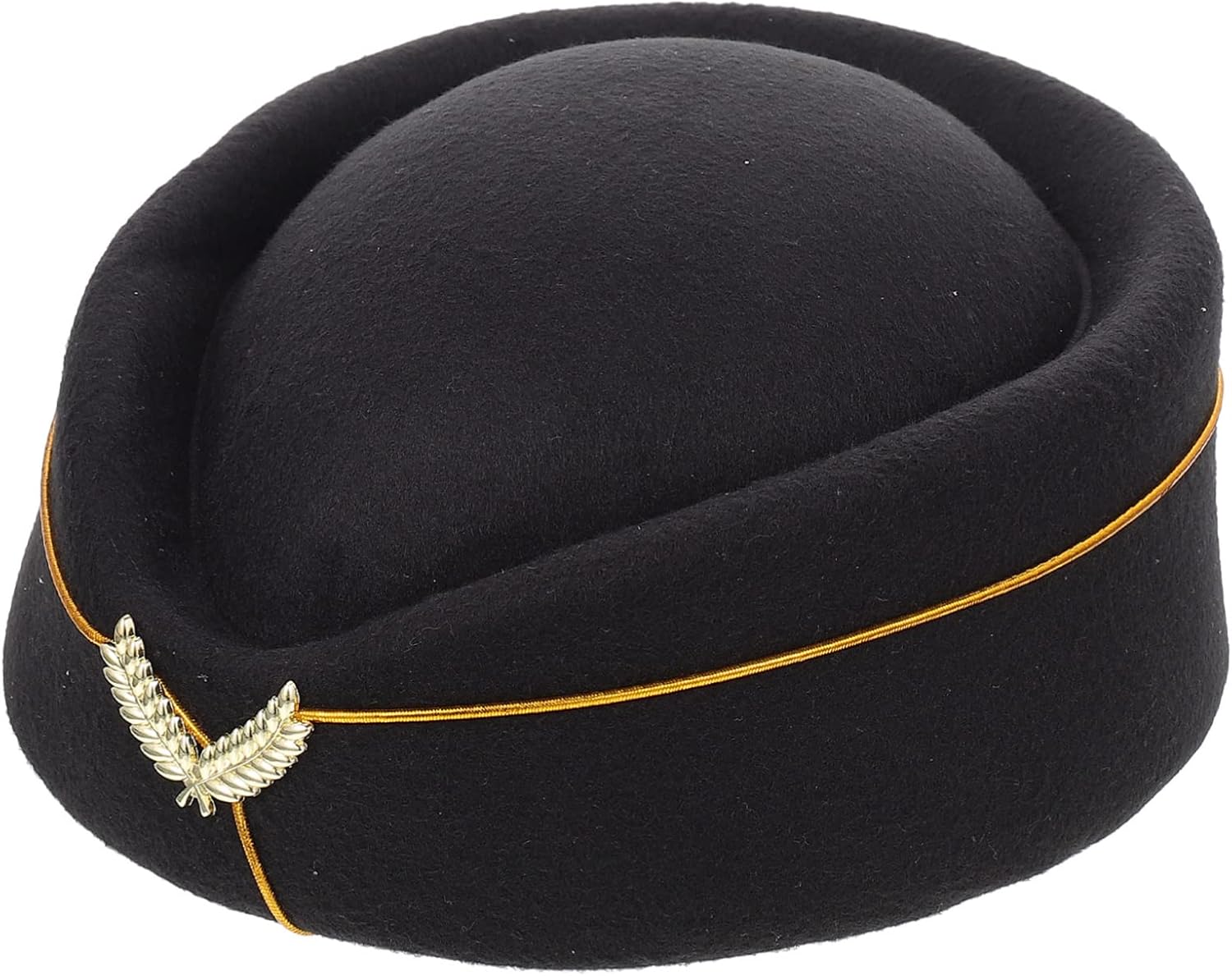 Stewardess Beret Cosplay Costume Black Beret Hats for Women Bow Hat Cabin Cap Stewardess Cap Attendant Black Air Hostess 1950s s Woolen
