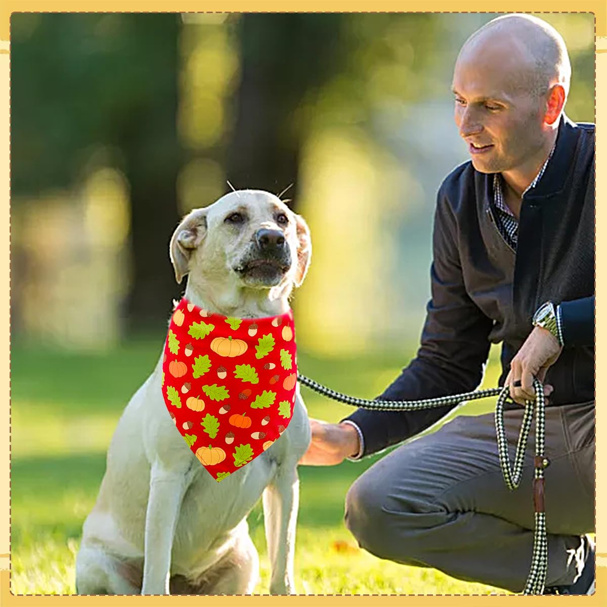 Lot de 100 bandanas pour chien - Motif feuilles - Motif forêt d'automne - Foulards triangulaires pour garçons et filles de petite et moyenne taille