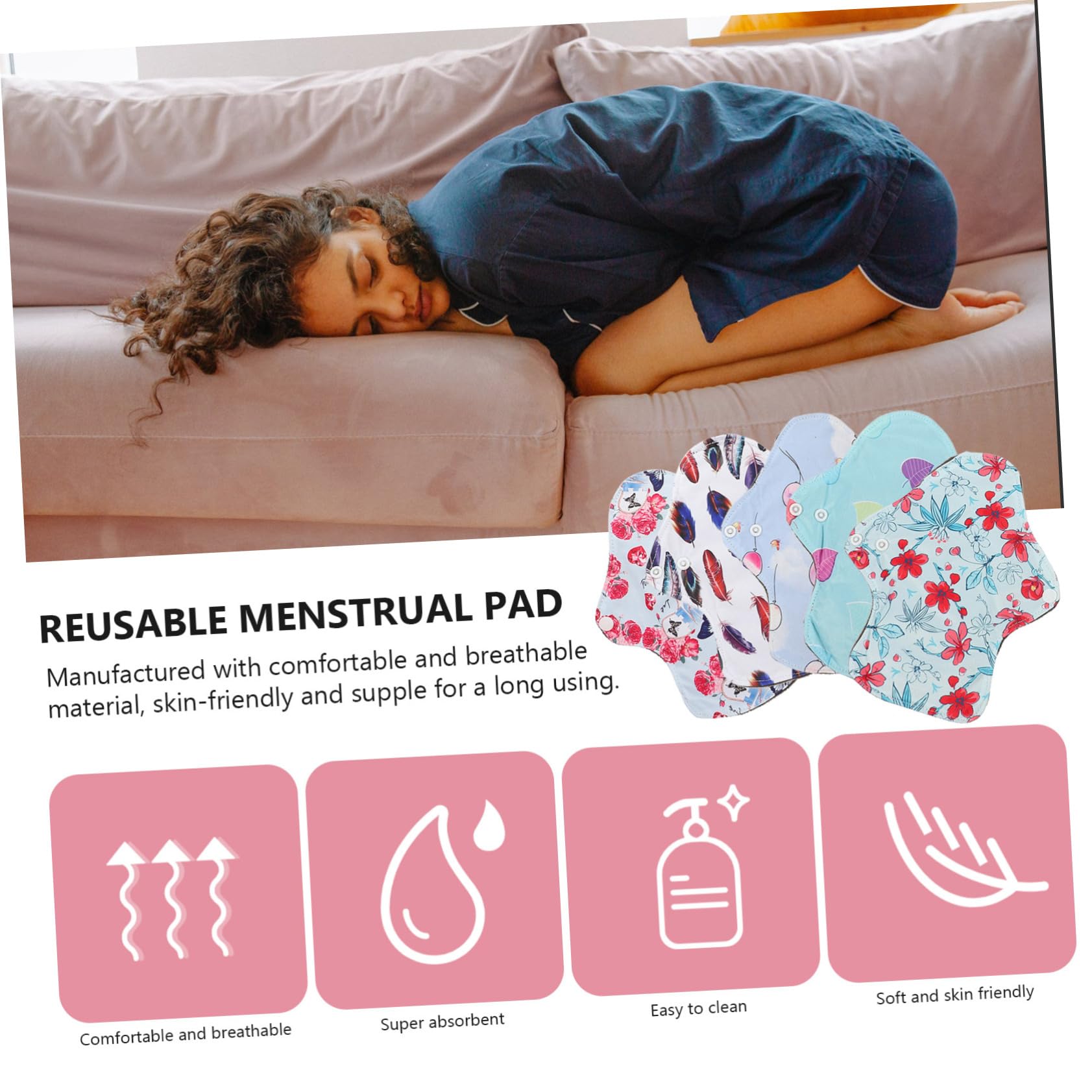 MAGICLULU 3juegos Compresas Menstruales Reutilizables De Lavables Paquete Para Absorbentes y Cómodas Para y Actividades